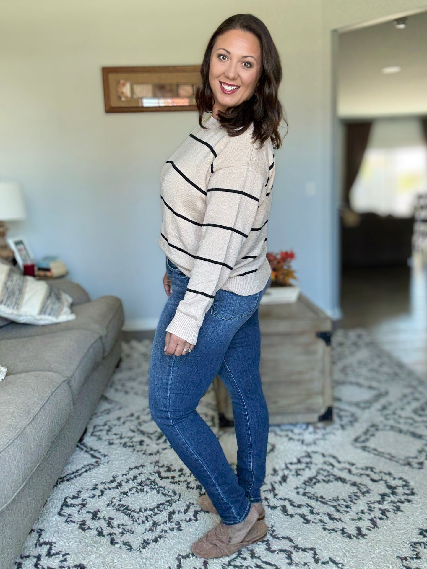 Judy Blue High Rise Button Fly Skinny Jeans in Medium Wash