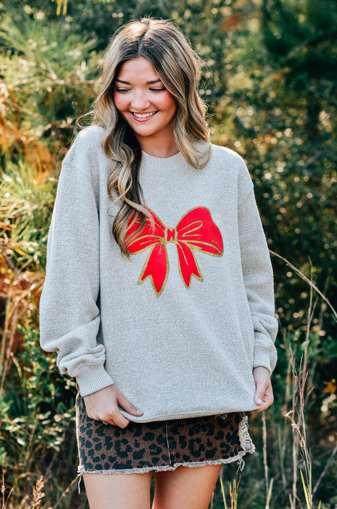 PREORDER: Christmas Bows Puff Knit Sweater