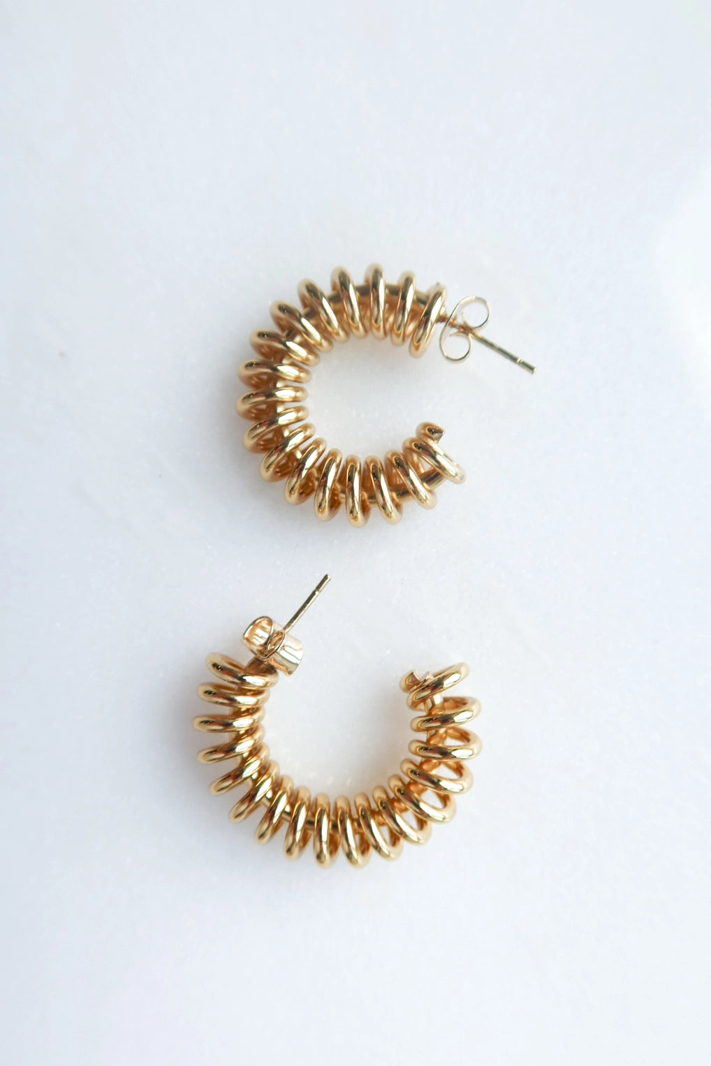 PREORDER Sis Kiss Spiral Hoops in Gold or Silver (Water Resistant)