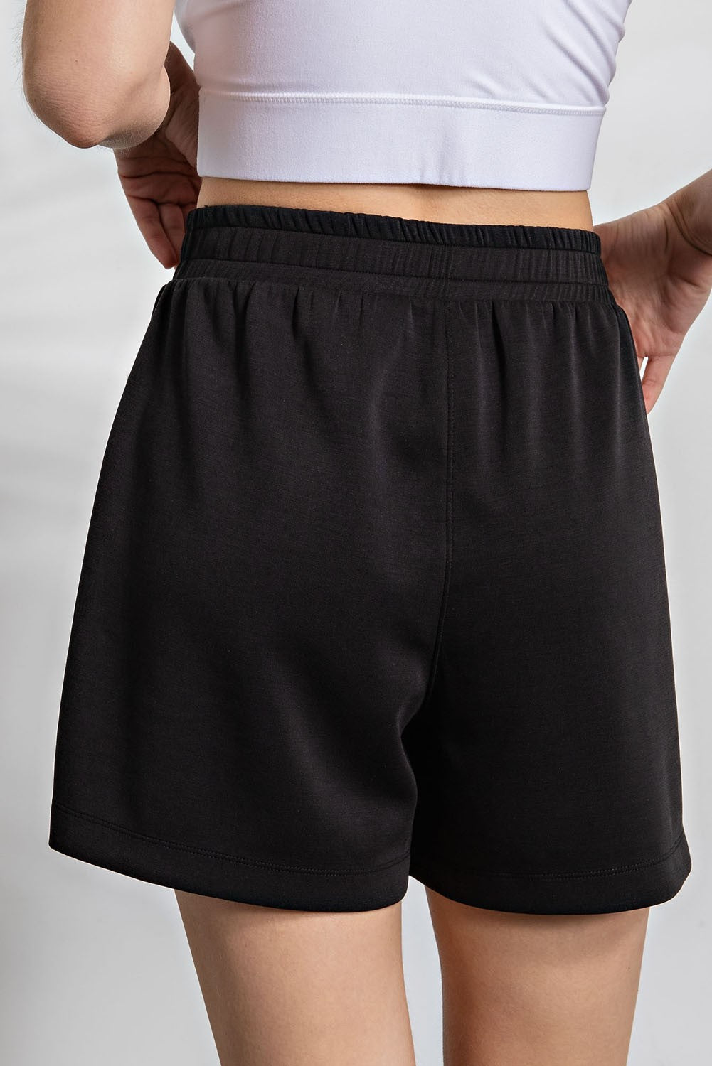 Live, Laugh, Love Luxe Shorts in Black