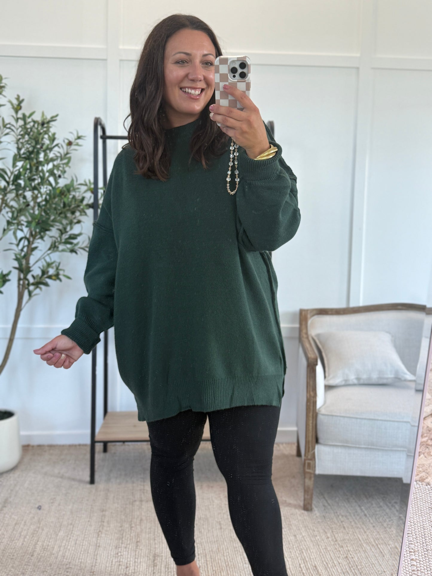 Michelle Mae Aurora Cozy Sweater - Hunter Green