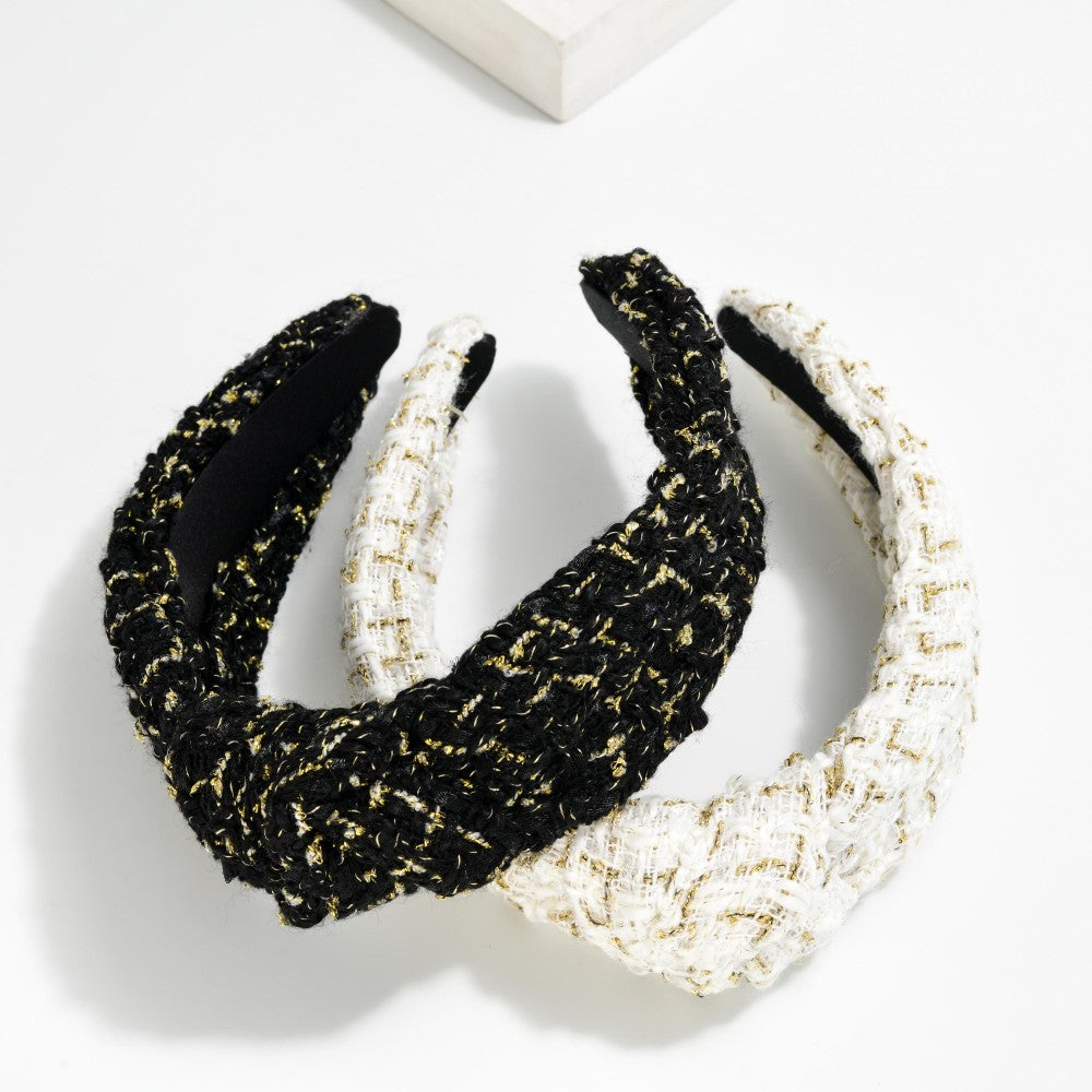 Knotted Tweed and Tinsel Headband in 2 Colors