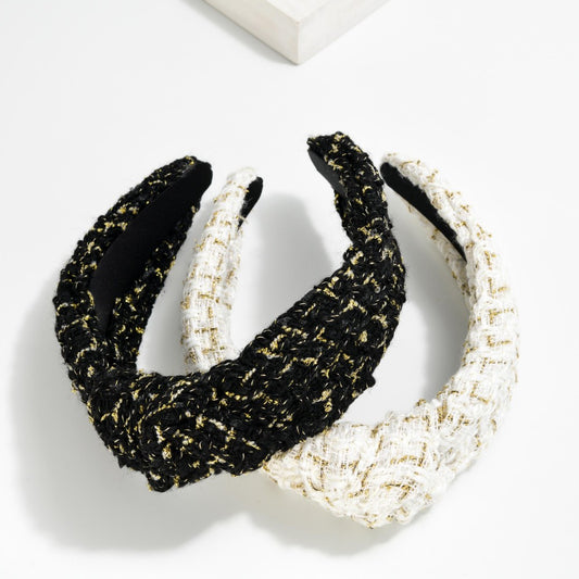 Knotted Tweed and Tinsel Headband in 2 Colors