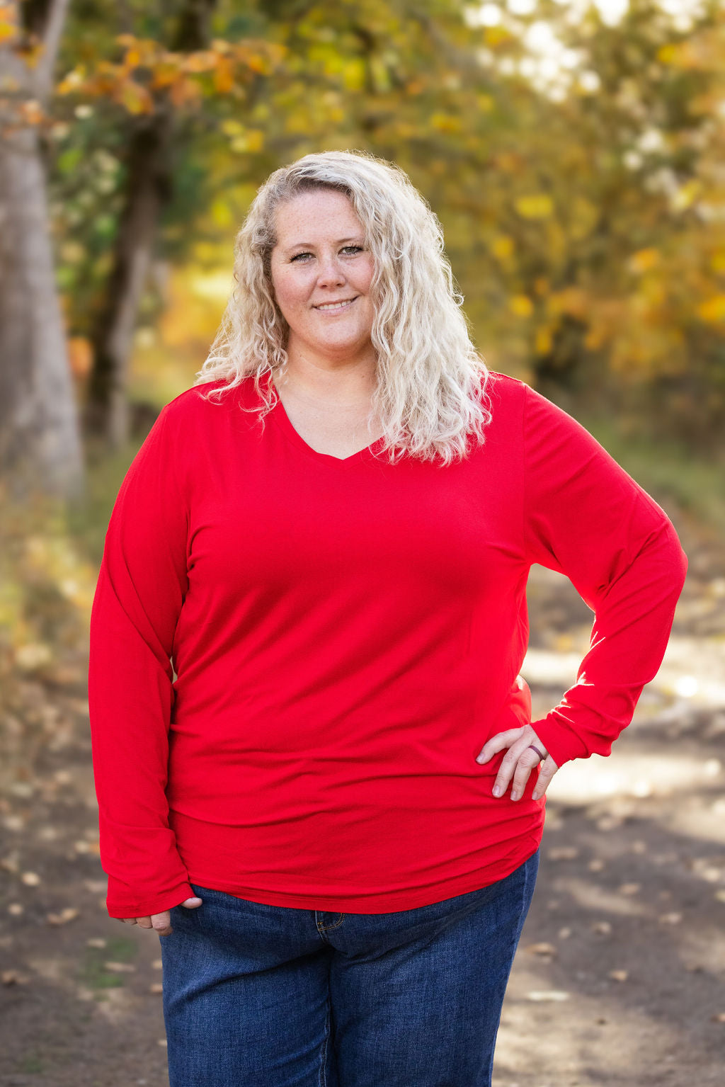 IN STOCK Leah Long Sleeve Top - Red