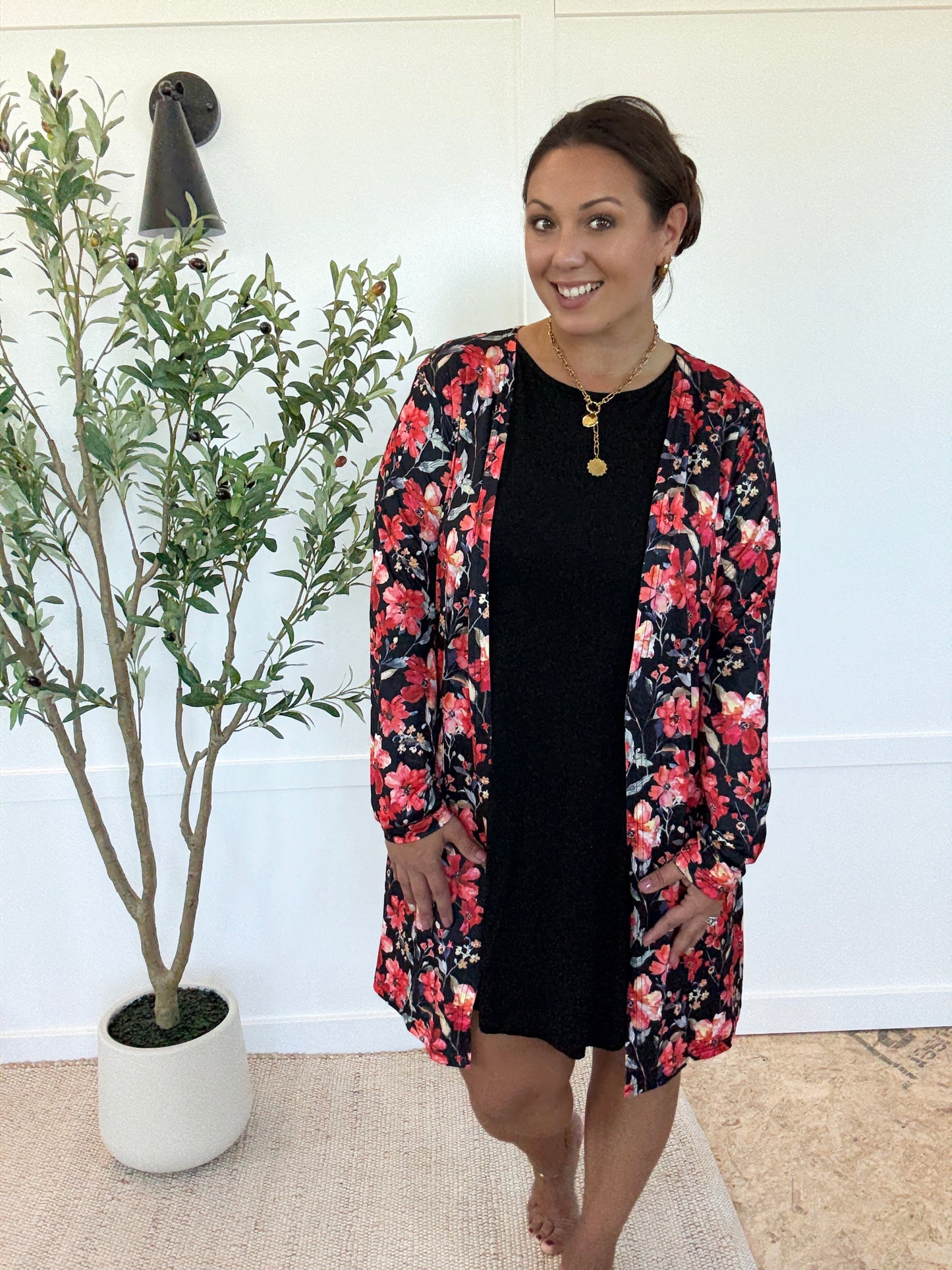 Michelle Mae Classic Cardigan - Sunset Floral