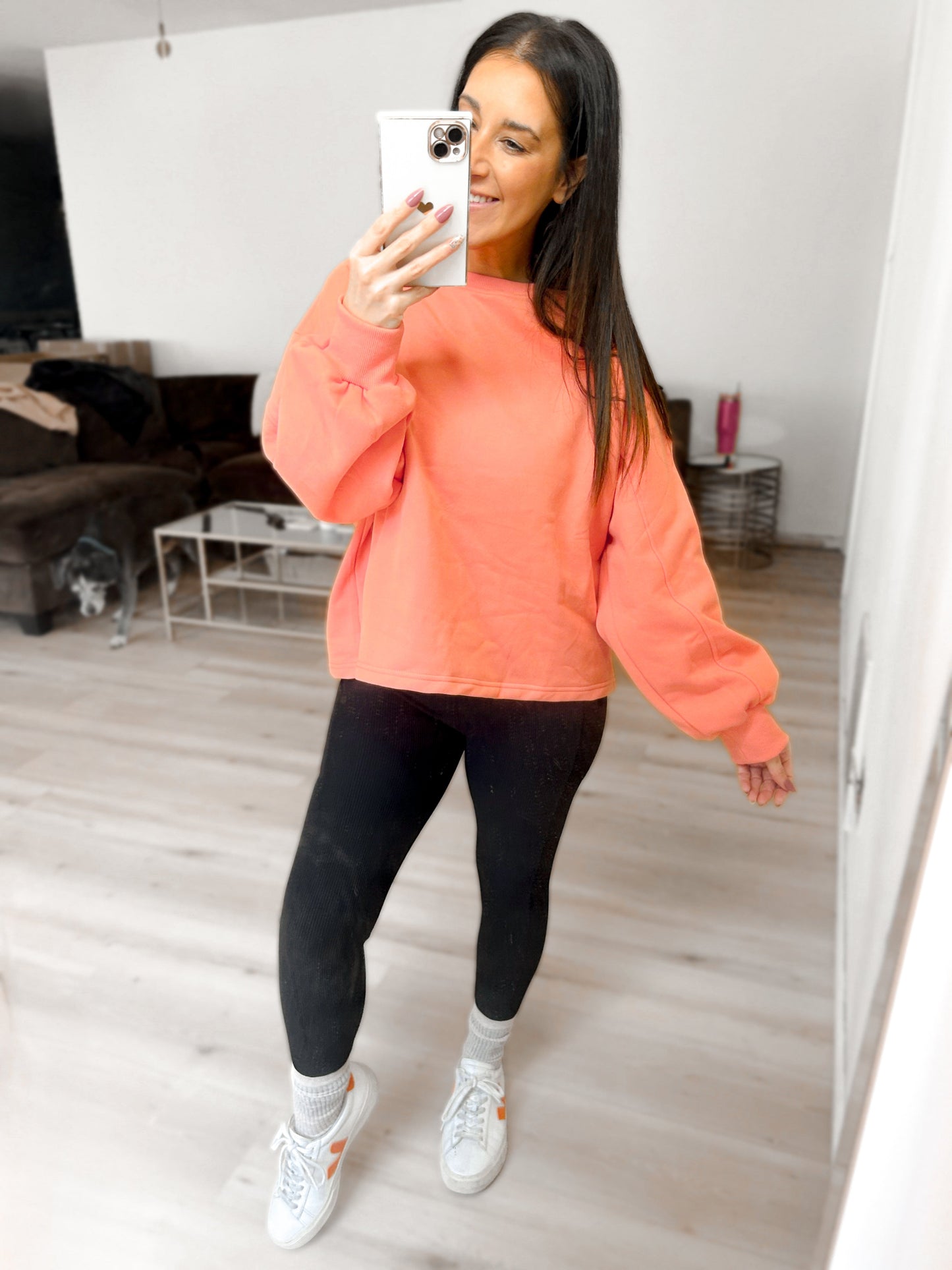 Girl Code Couture Fleece Midi Balloon Sleeve Pullover in 2 Colors