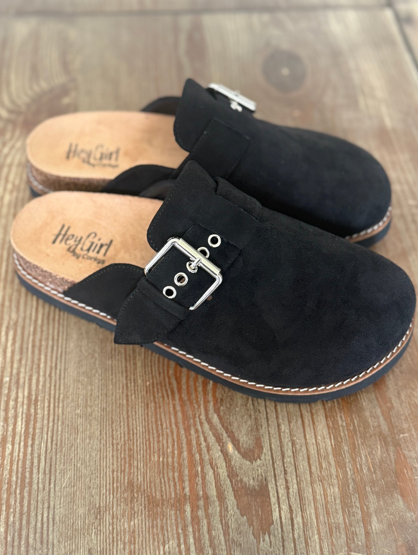 Corky's Black Vegan Suede Day Dream Clog Shoes in Black