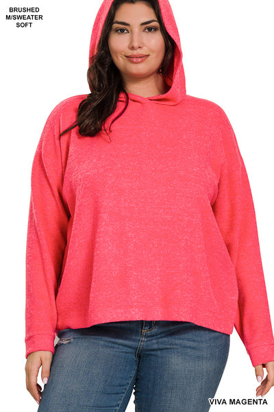 Doorbuster: Hooded Melange Brushed Hacci Sweater in 3 colors