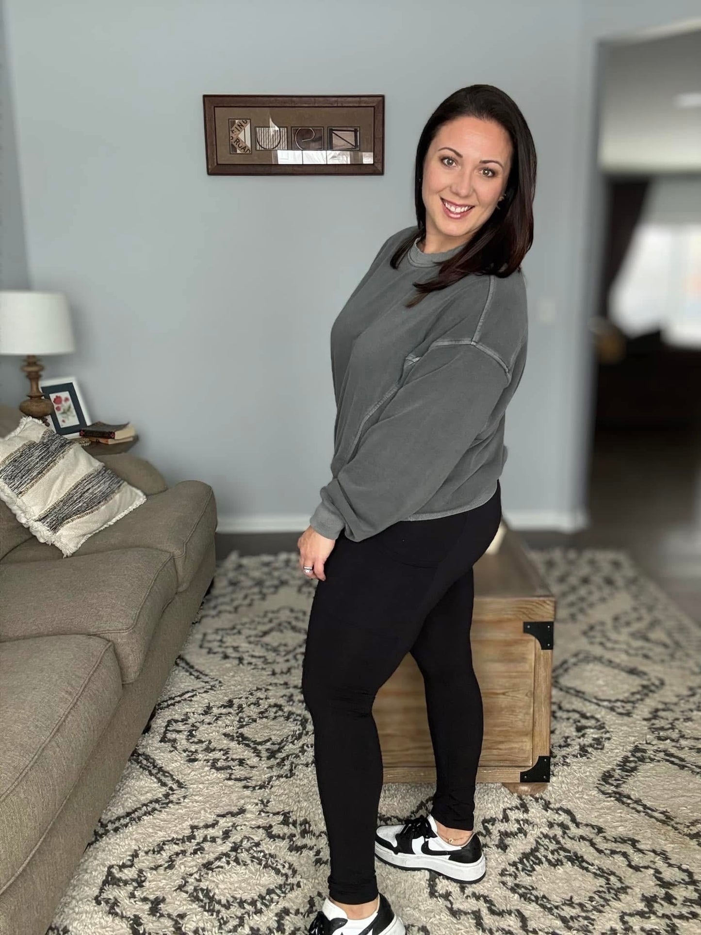 Anchored Arrows CozyLayer Fleece Lined Leggings with Pockets
