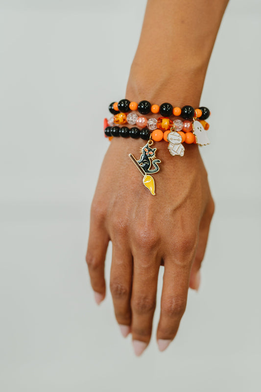 Boo Crew Elastic Beaded Bracelet Stack