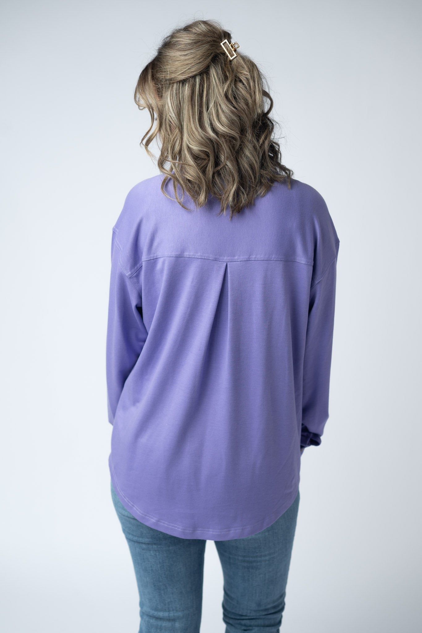 Michelle Mae  Brenna Button Down Top - Purple