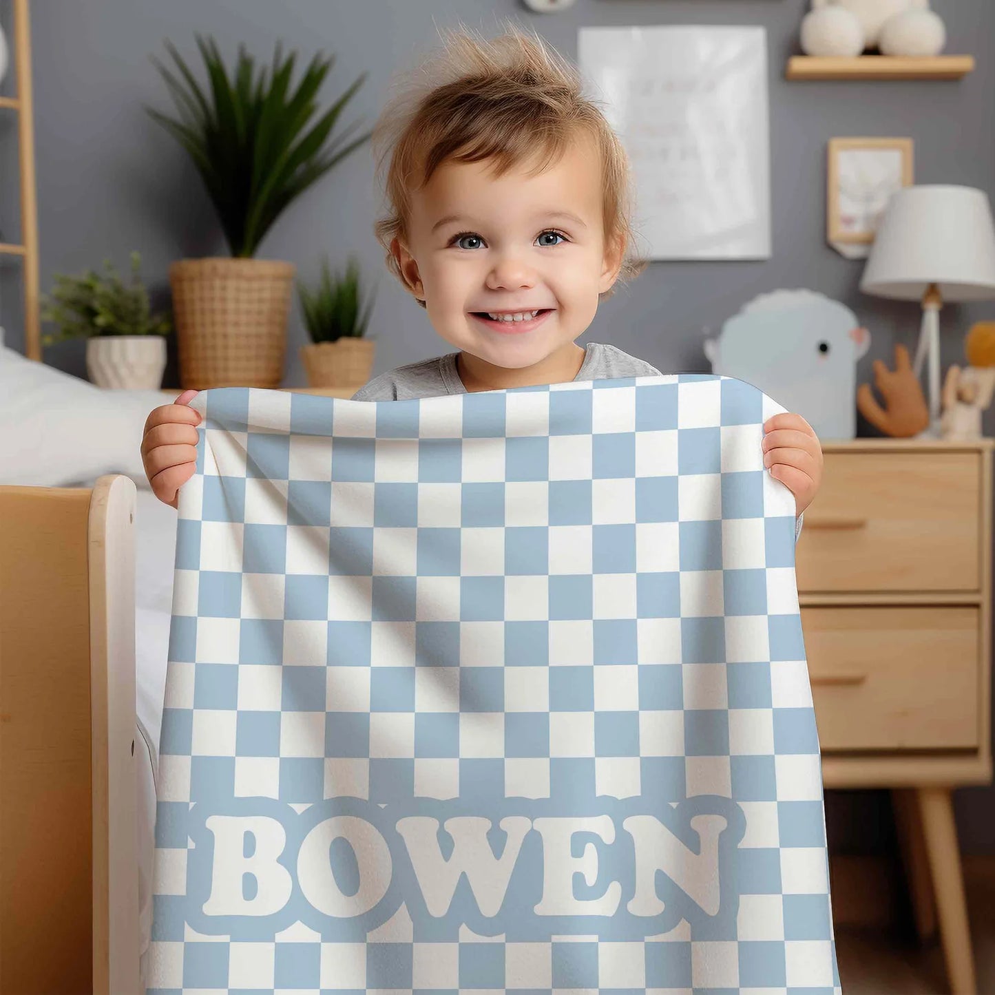 Preorder: Personalized Checkered Name Blanket