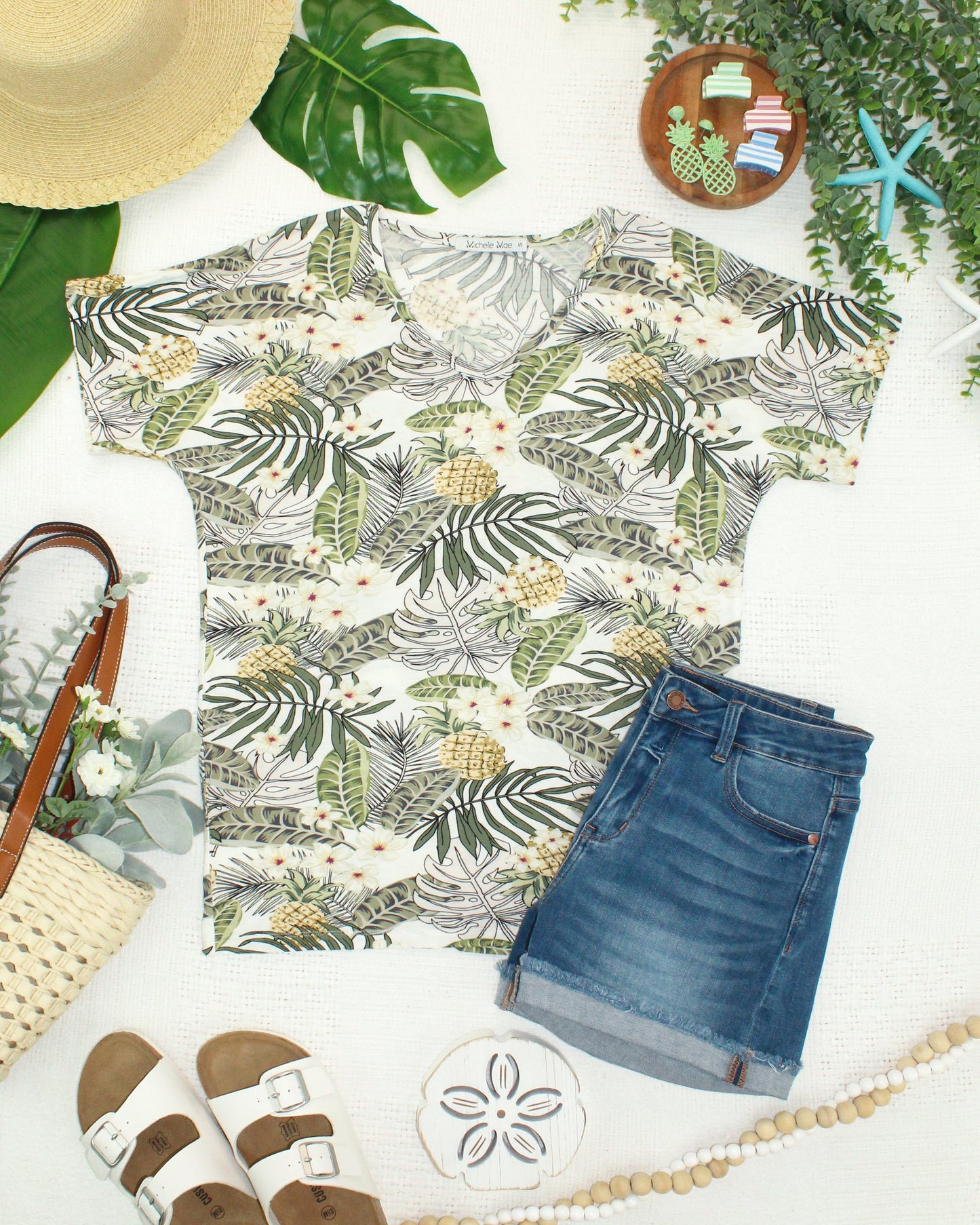 Michelle Mae Chloe Cozy Top - Pineapple Leaf