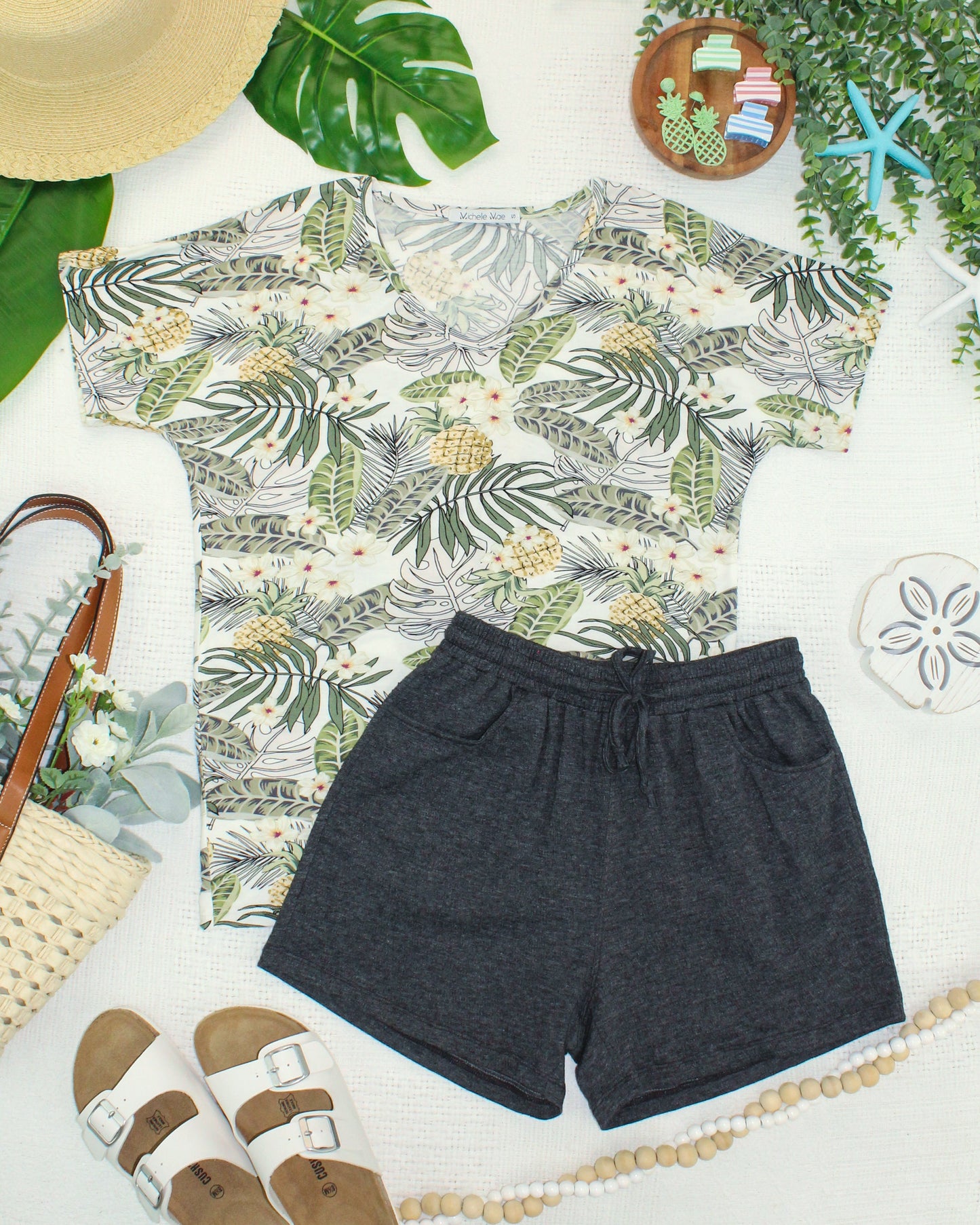 Michelle Mae Chloe Cozy Top - Pineapple Leaf