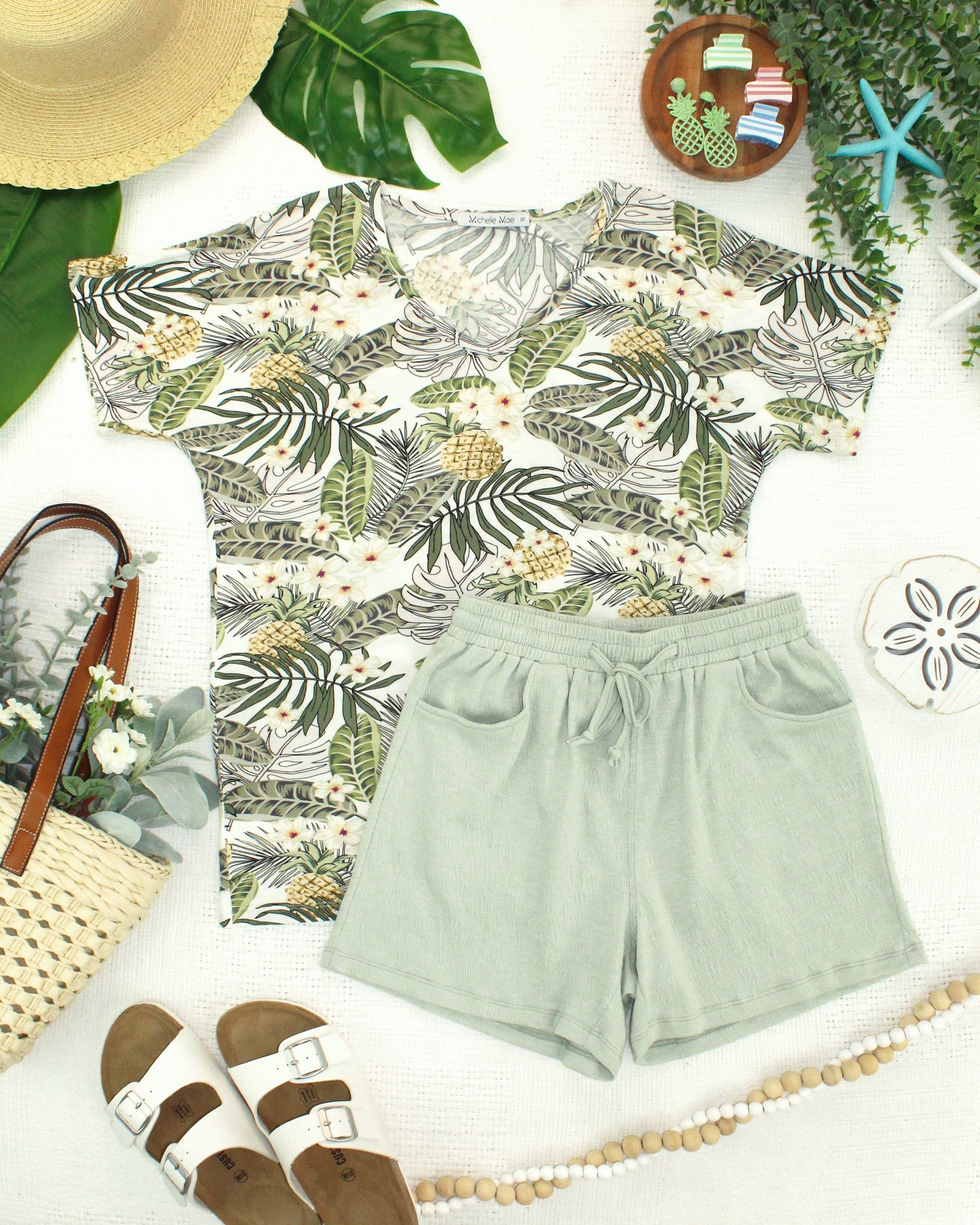 Michelle Mae Chloe Cozy Top - Pineapple Leaf