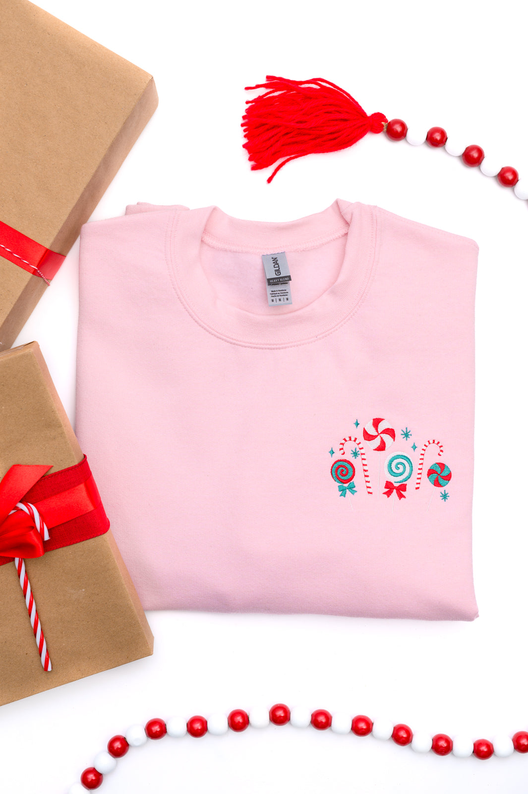 PREORDER: Christmas Candy Embroidered Sweatshirt