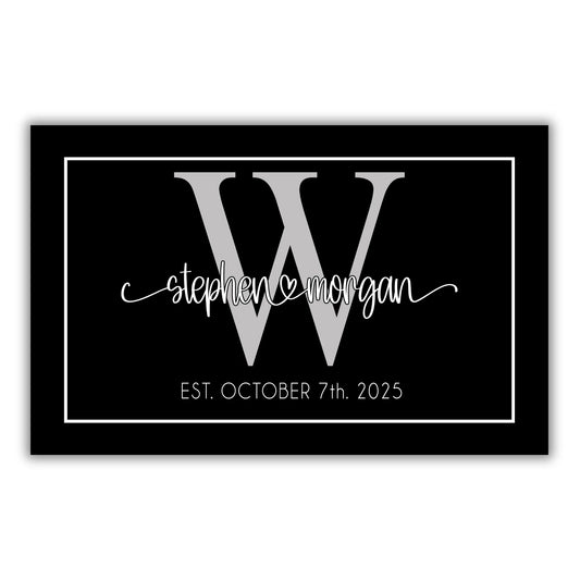 Preorder: Personalized Wedding Initial & Date Door Mat