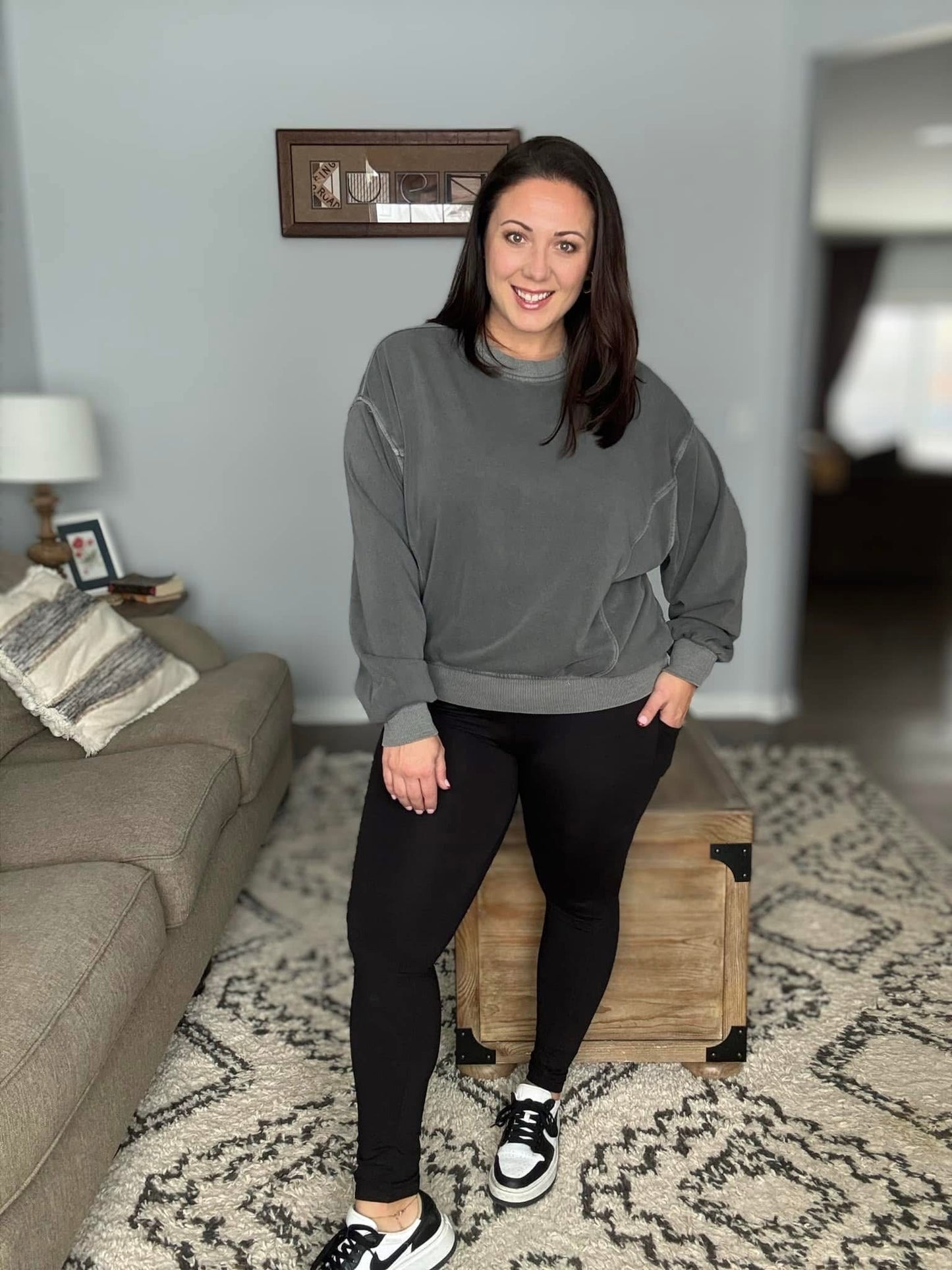 Anchored Arrows CozyLayer Fleece Lined Leggings with Pockets