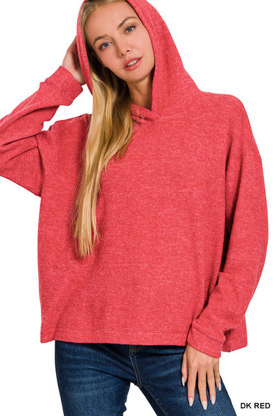 Doorbuster: Hooded Melange Brushed Hacci Sweater in 3 colors