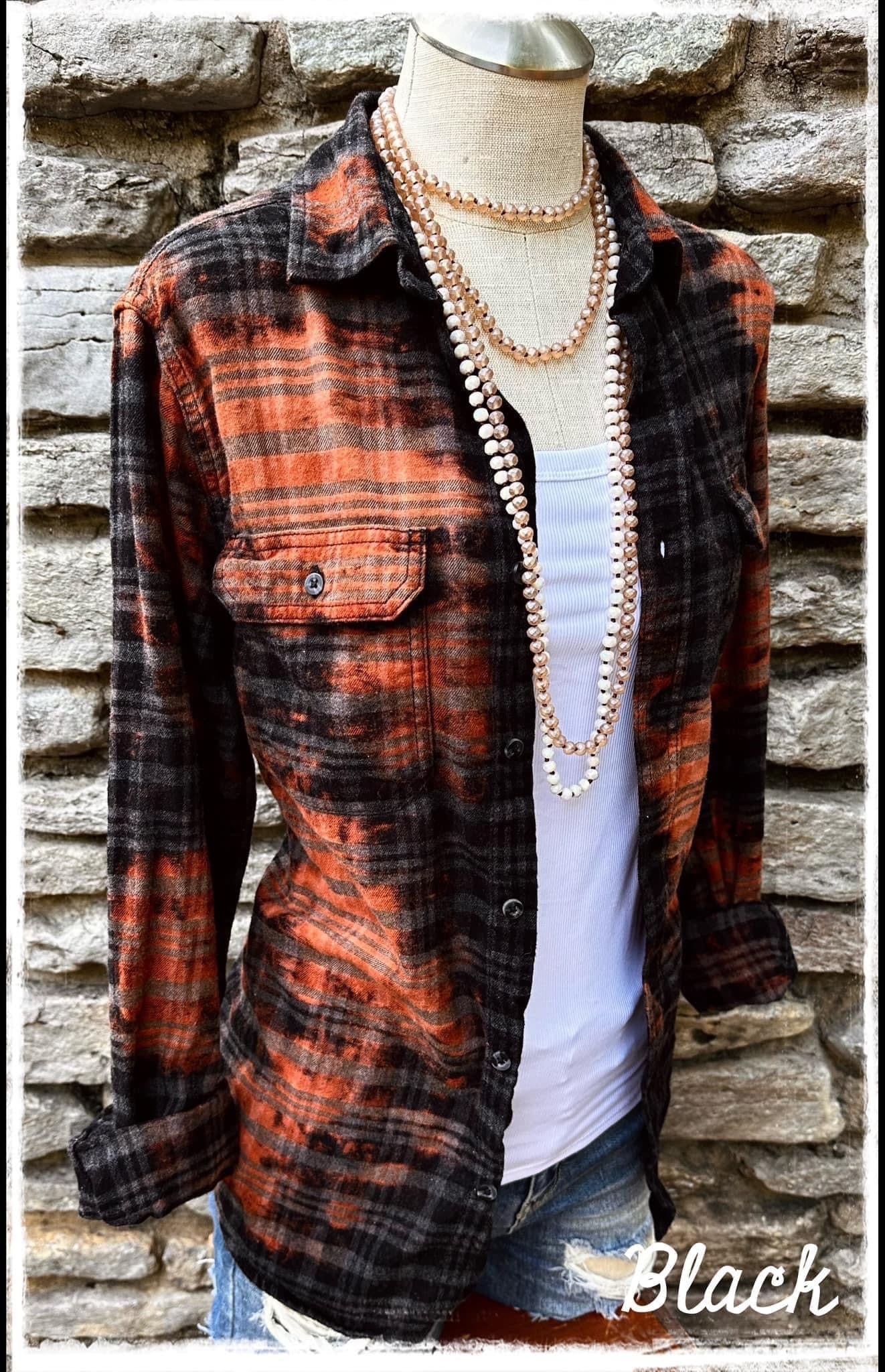 Bleach Distressed Flannels