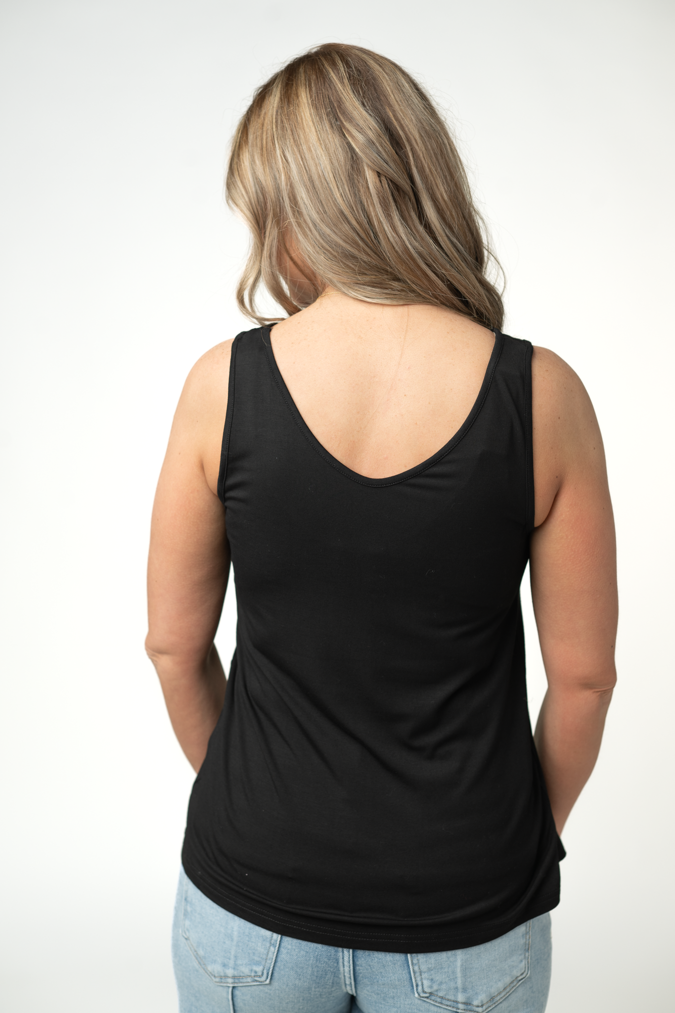 Michelle Mae Vera V Neck Tank - Black