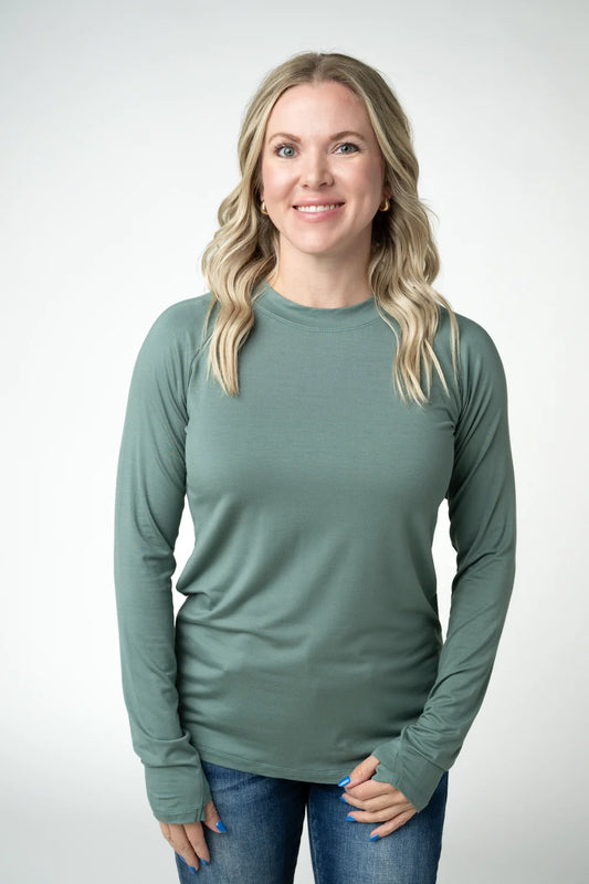 Michelle Mae Blair Long Sleeve Top - Dusty Jade