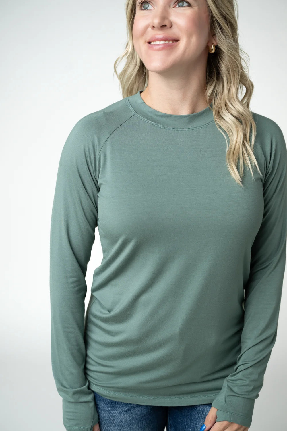 Michelle Mae Blair Long Sleeve Top - Dusty Jade