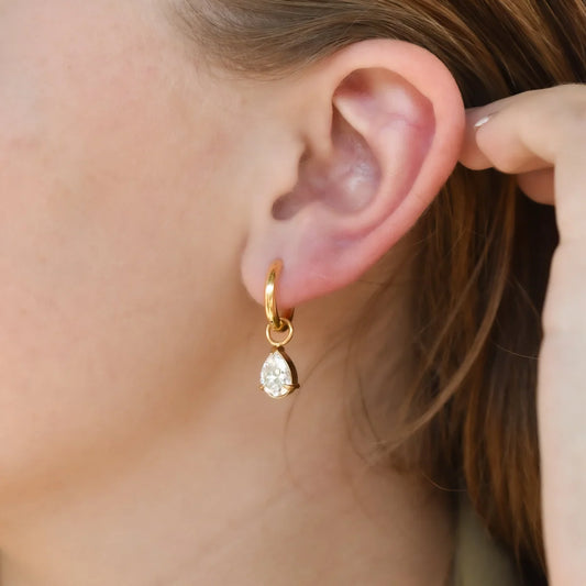 PREORDER Sis Kiss Pear Cut Bezel Earrings
