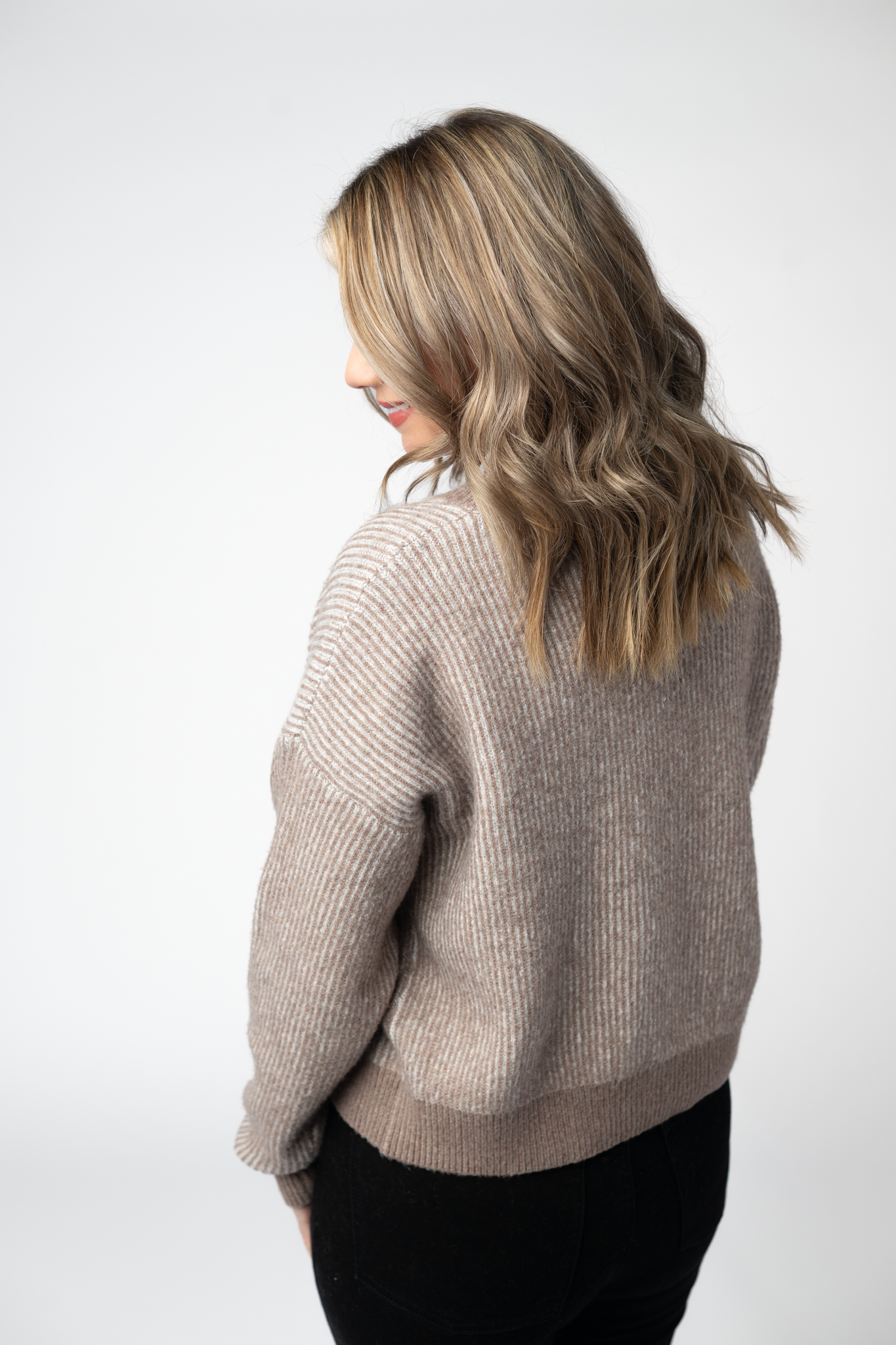Michelle Mae Josie Cozy Crew Sweater - Mocha