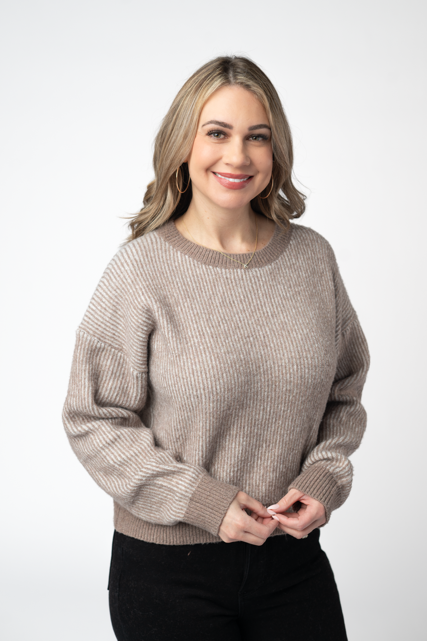 Michelle Mae Josie Cozy Crew Sweater - Mocha
