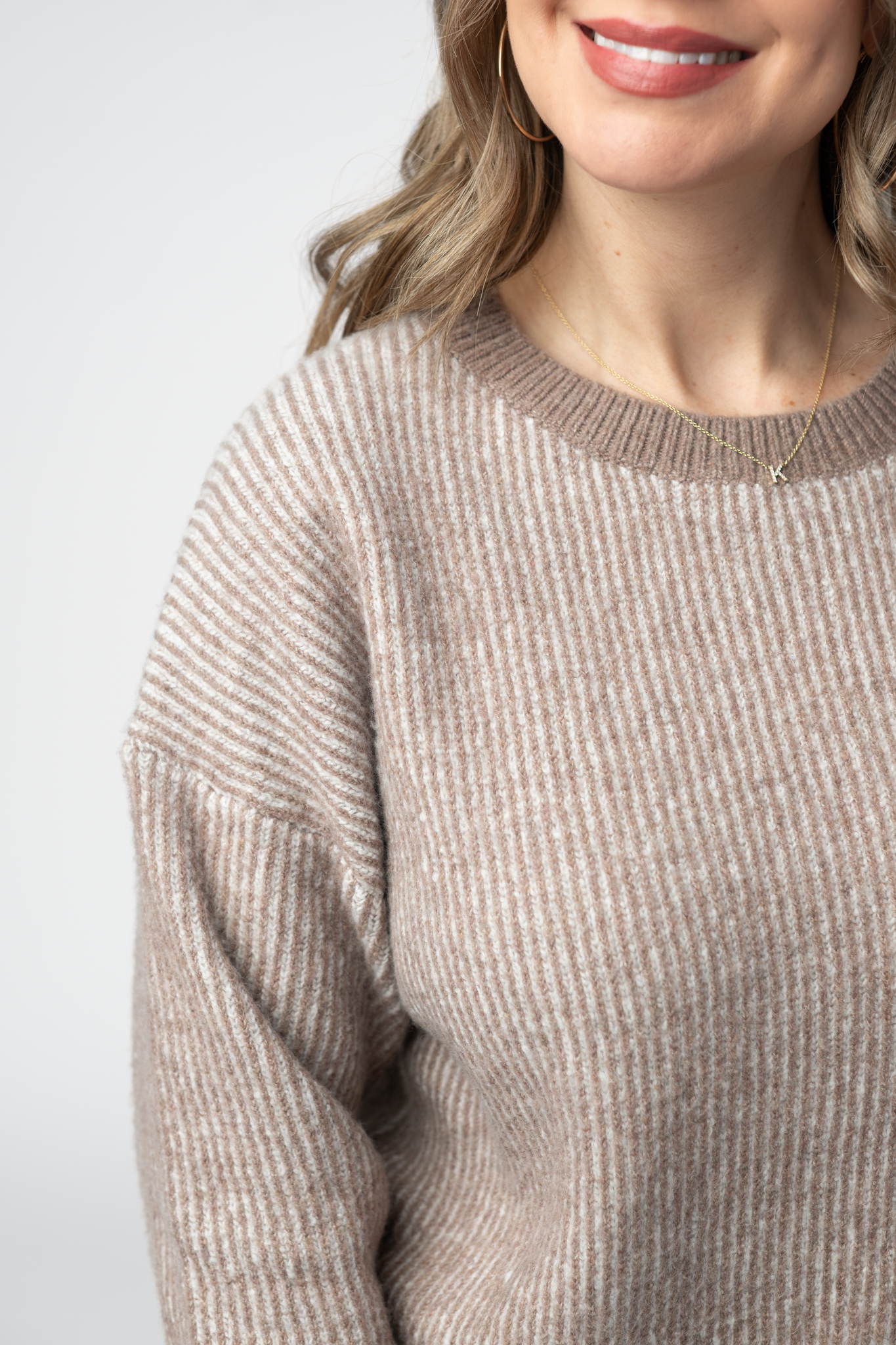 Michelle Mae Josie Cozy Crew Sweater - Mocha