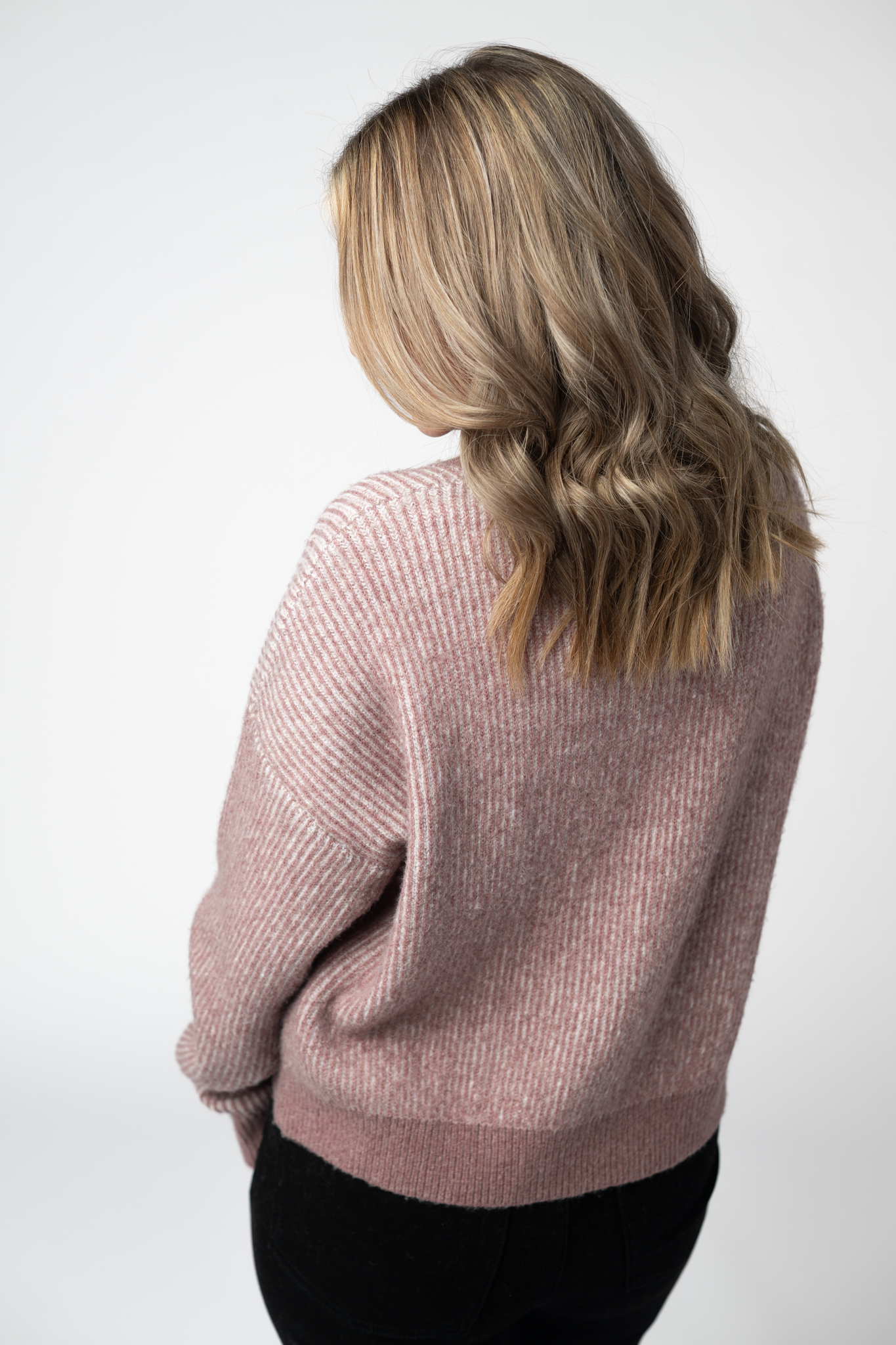 Michelle Mae Josie Cozy Crew Sweater - Dusty Rose
