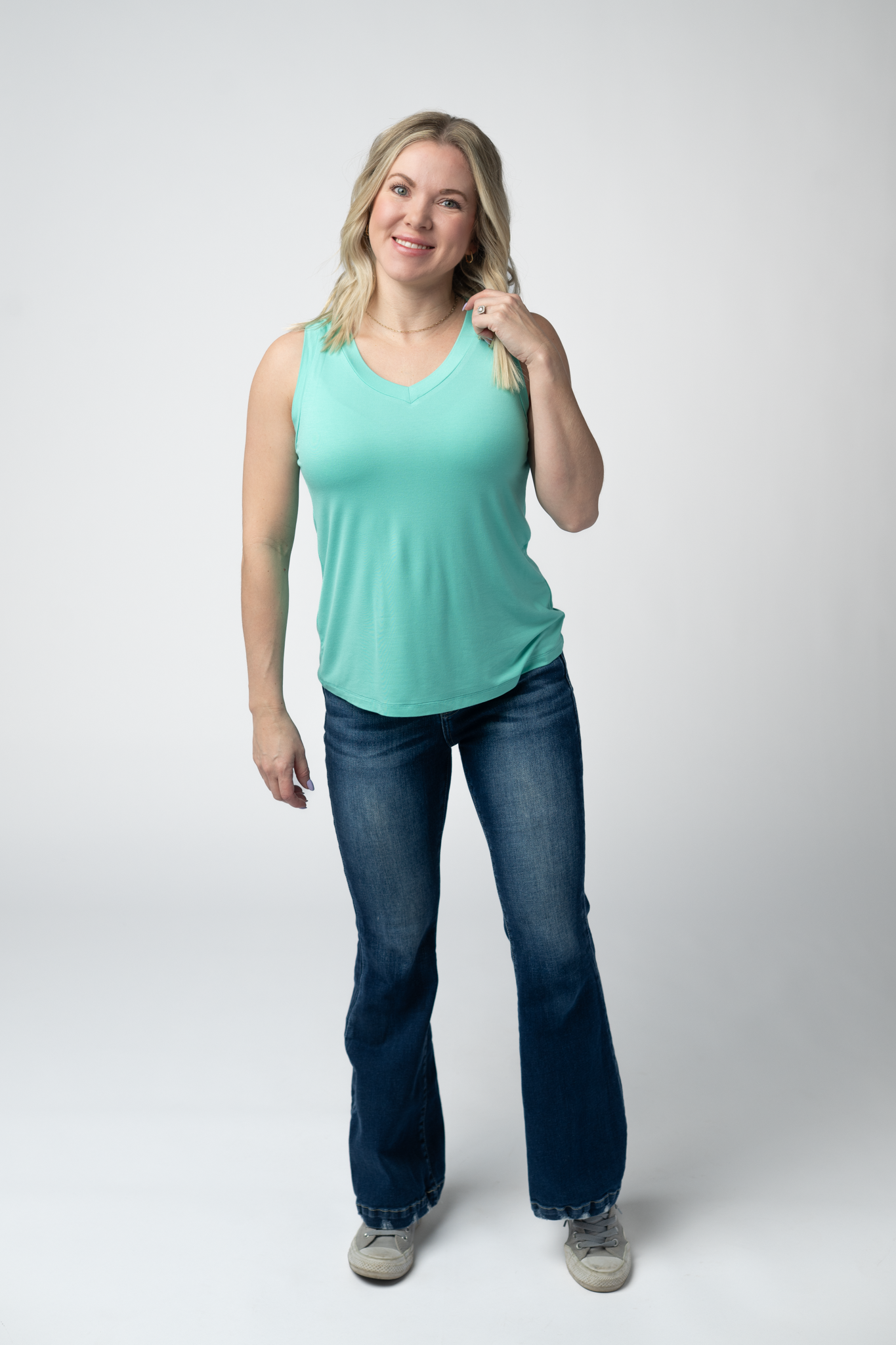 Michelle Mae Noelle Tank - Turquoise