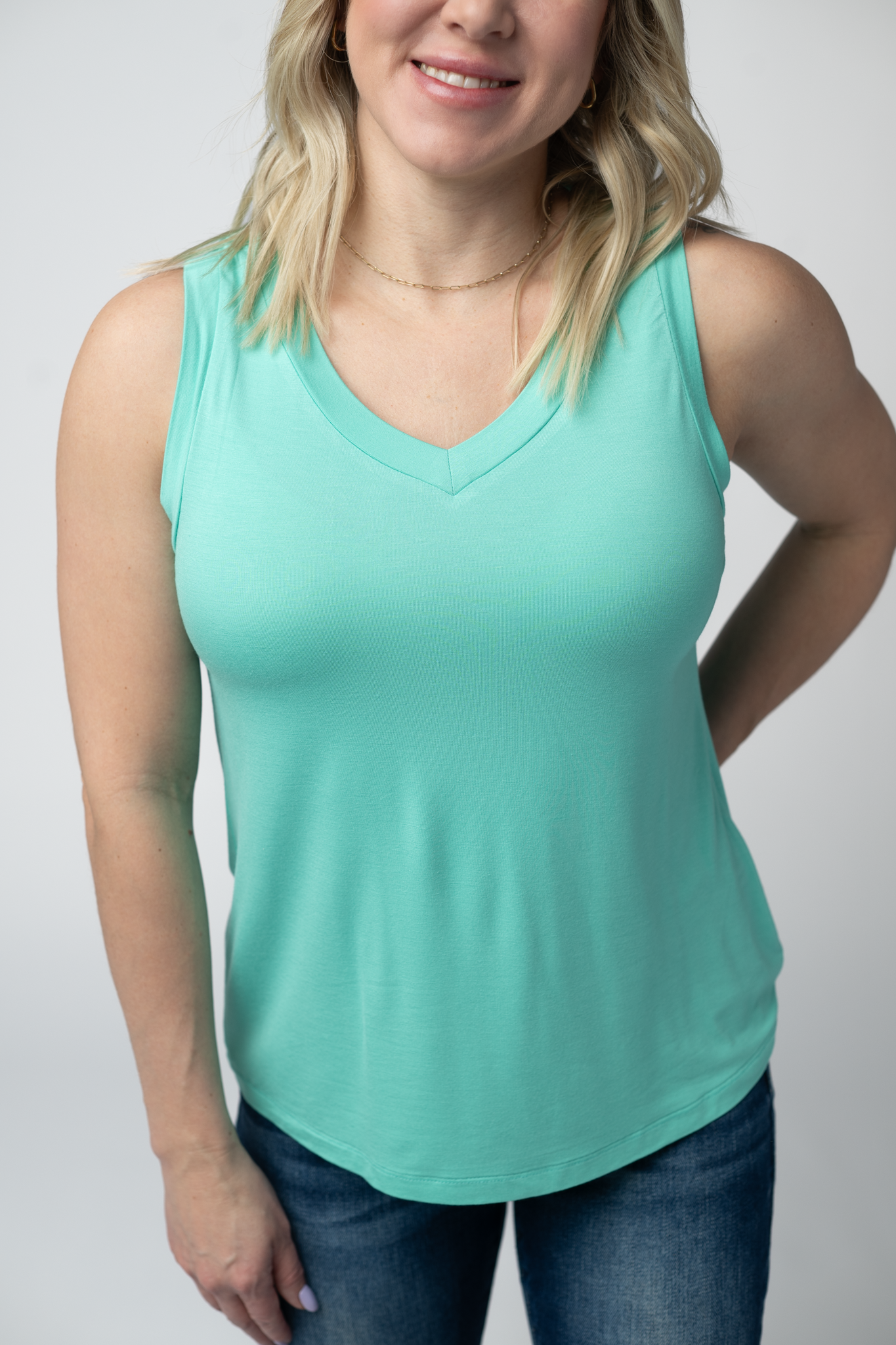 Michelle Mae Noelle Tank - Turquoise