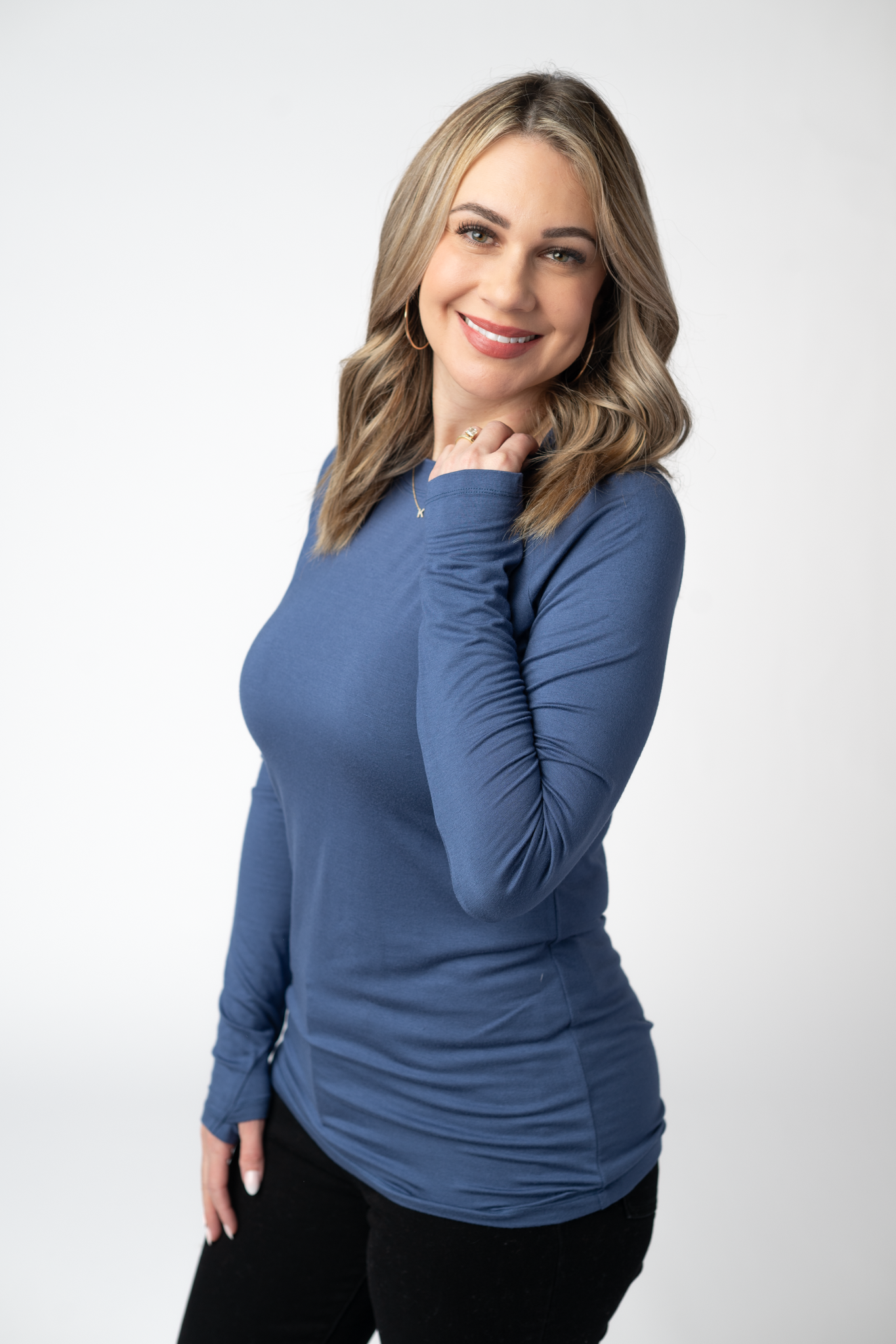 Michelle Mae Blair Long Sleeve Top - Blue