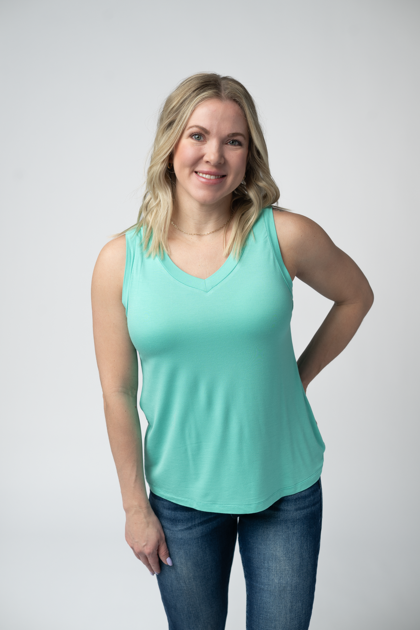 Michelle Mae Noelle Tank - Turquoise