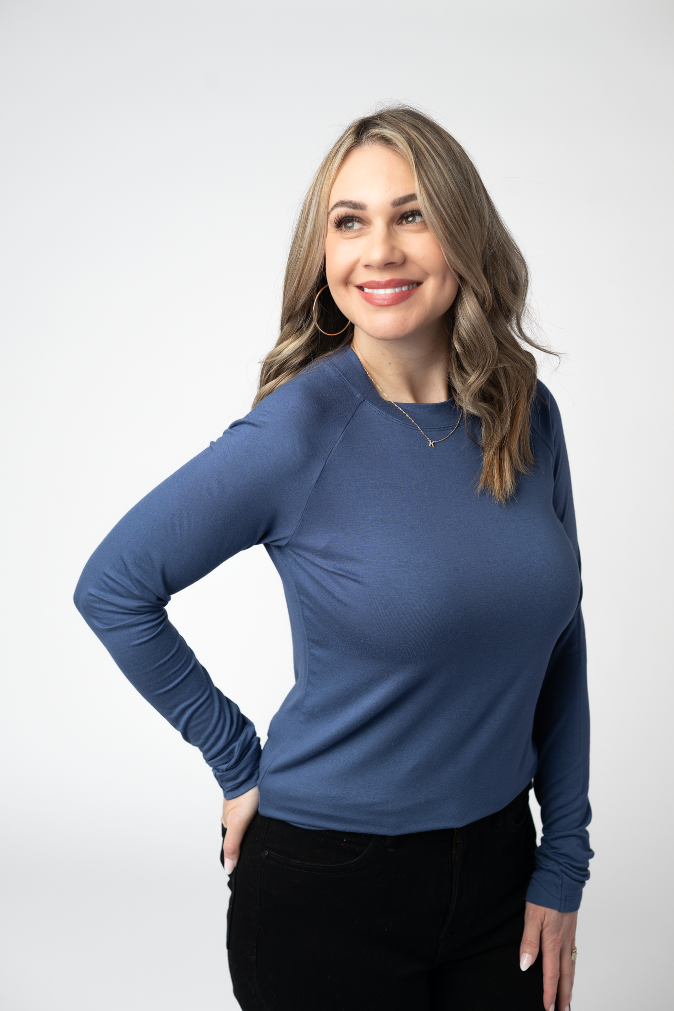 Michelle Mae Blair Long Sleeve Top - Blue