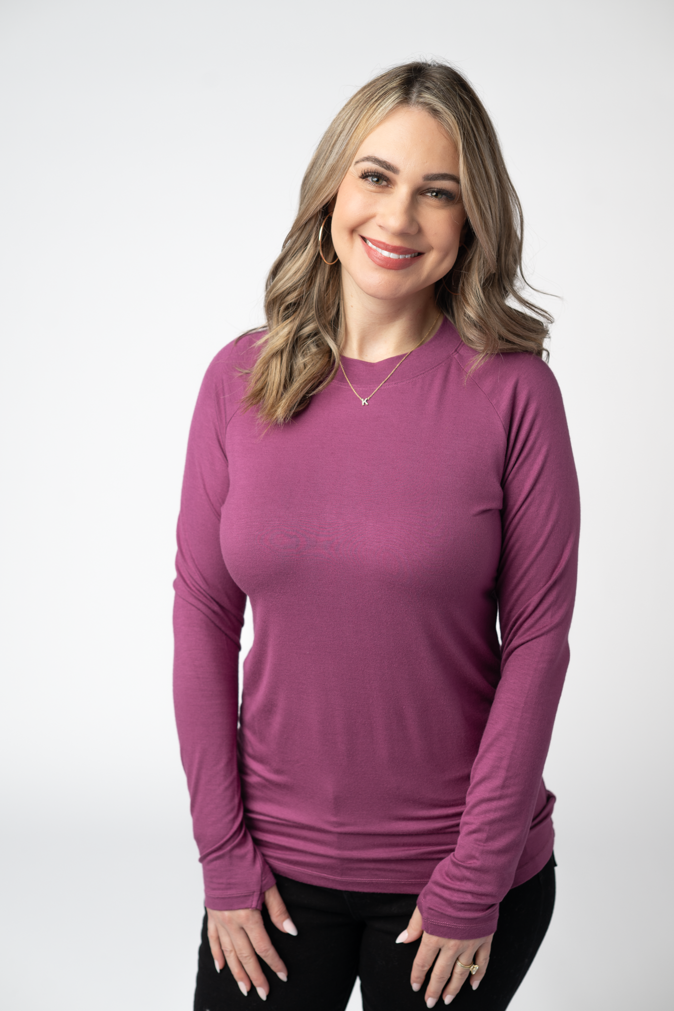 Michelle Mae Blair Long Sleeve Top - Mulberry