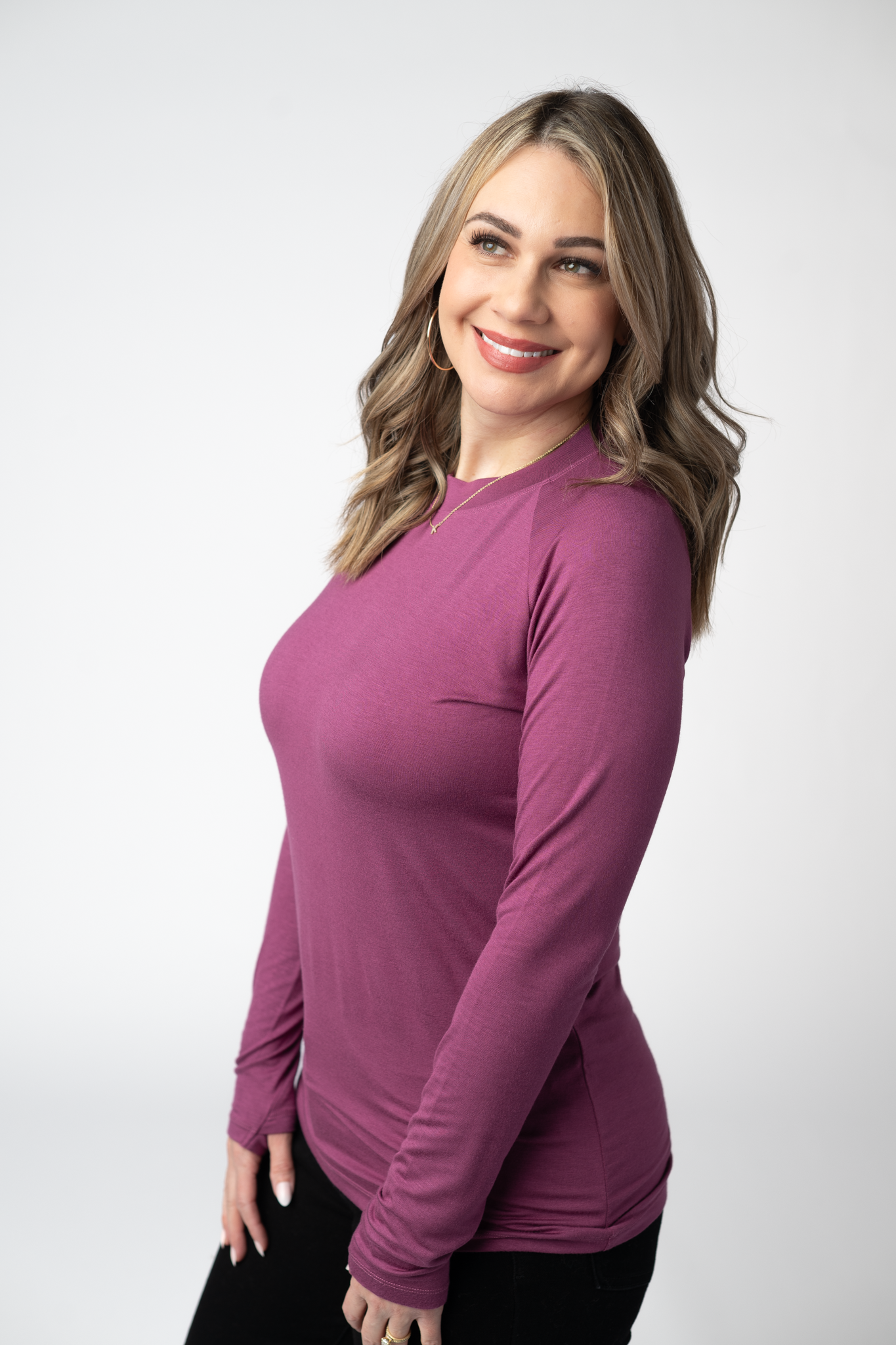 Michelle Mae Blair Long Sleeve Top - Mulberry