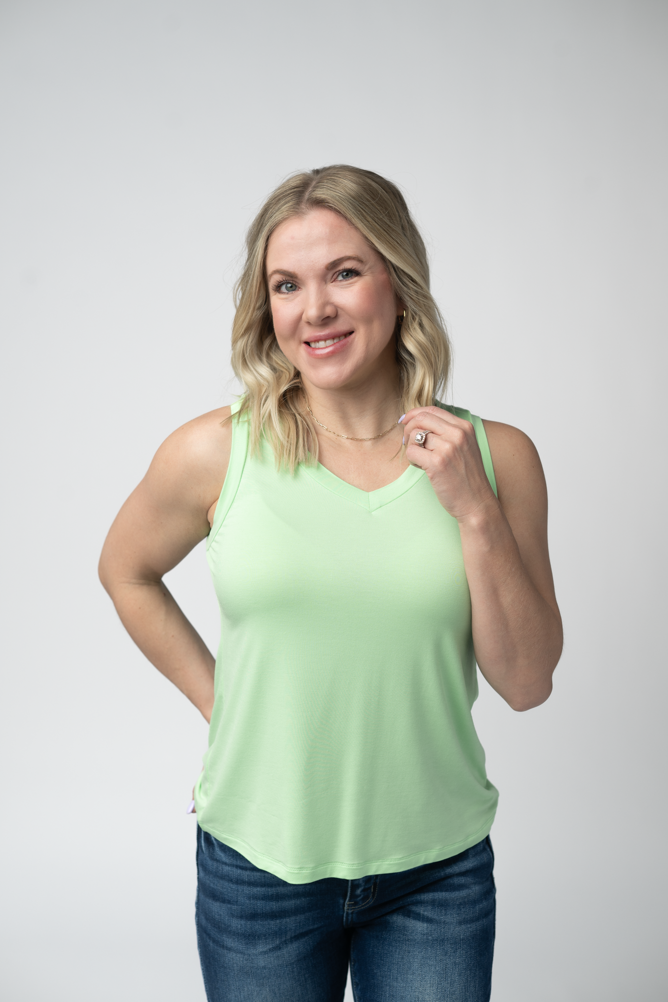 Michelle Mae Noelle Tank - Lime