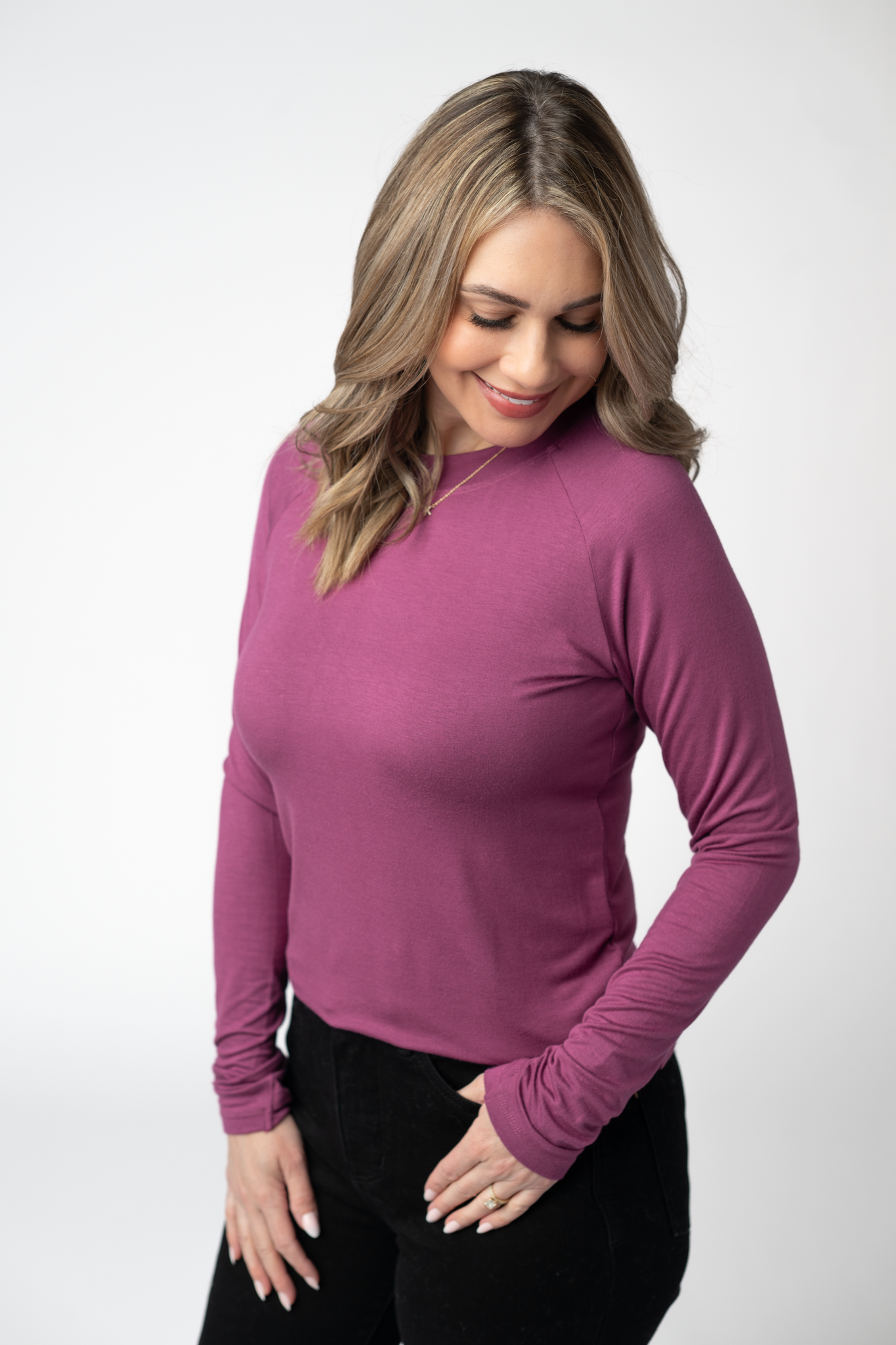 Michelle Mae Blair Long Sleeve Top - Mulberry