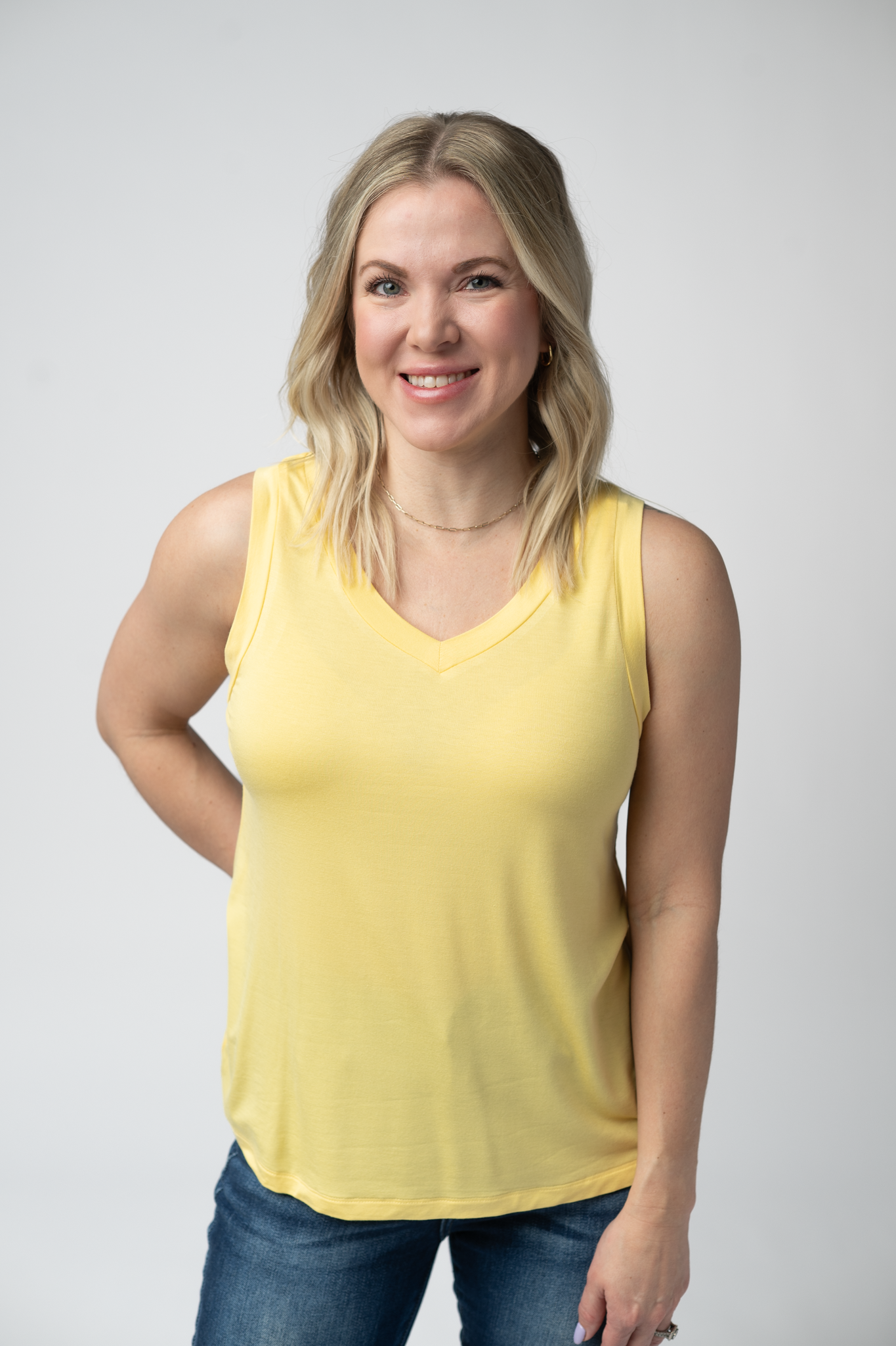 Michelle Mae Noelle Tank - Lemon