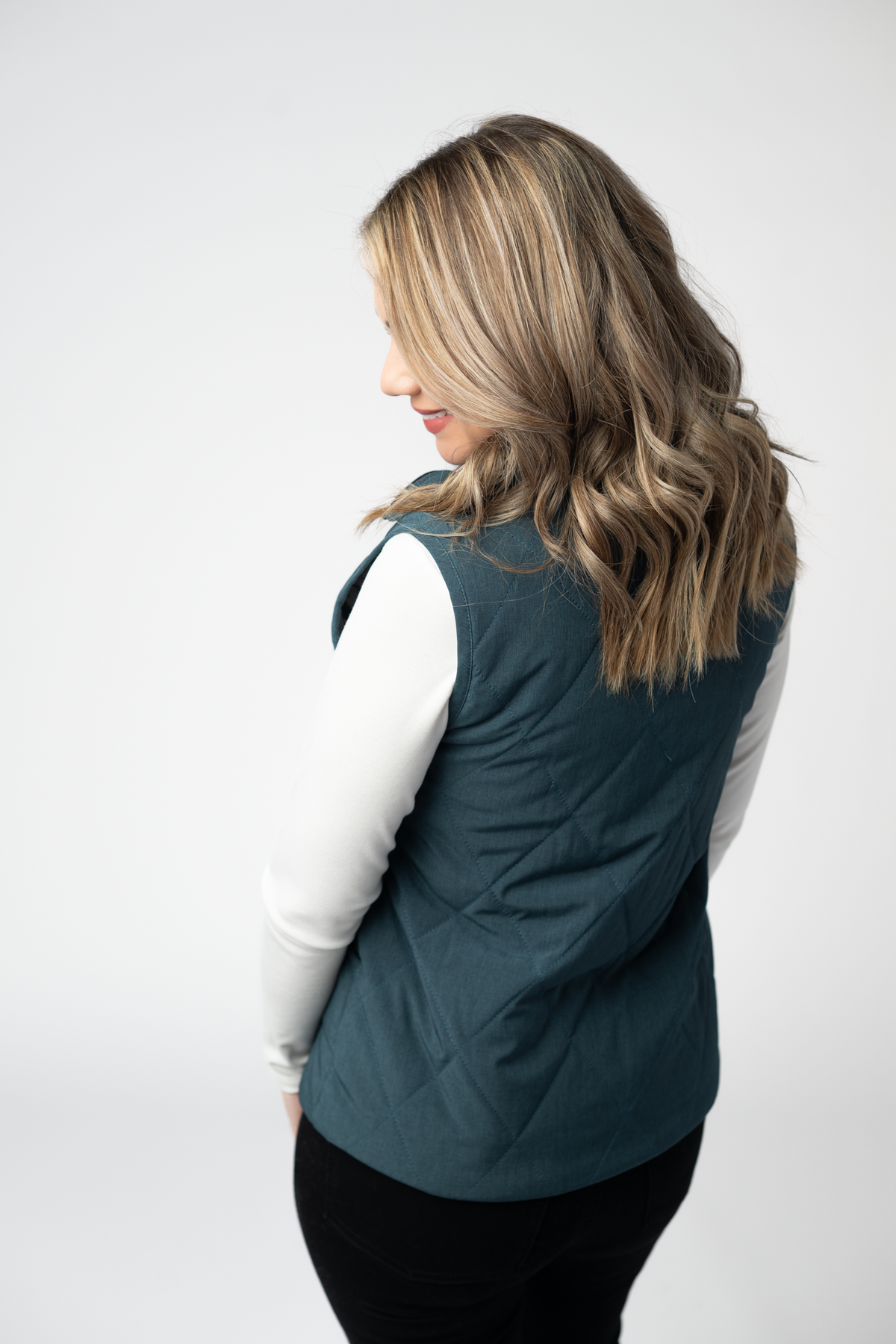 Michelle Mae Remy Zip Up Vest - Teal