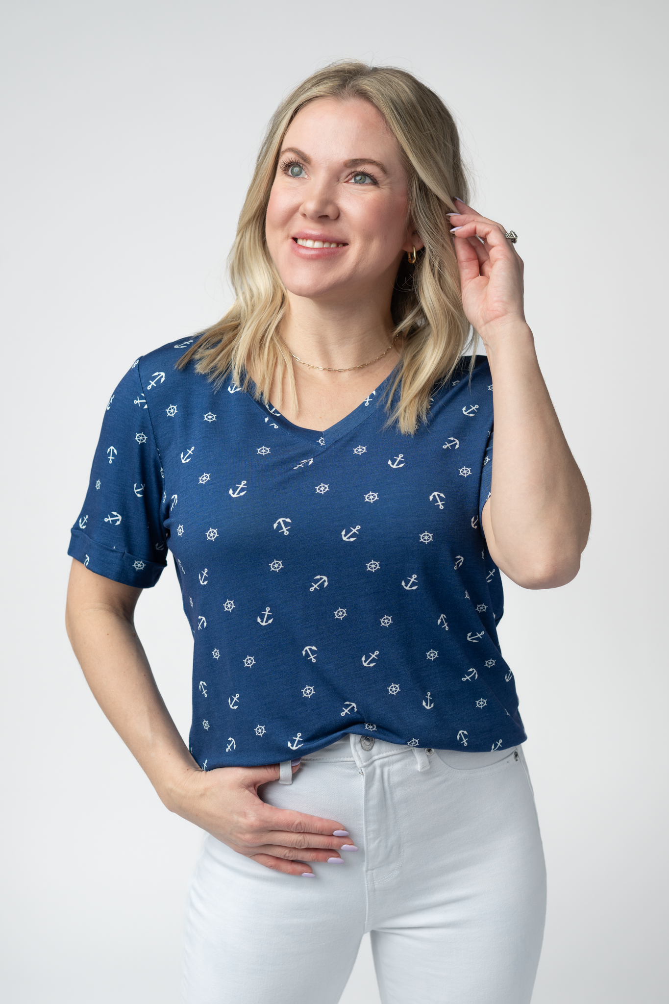 Michelle Mae Sophie Top - Nautical Navy