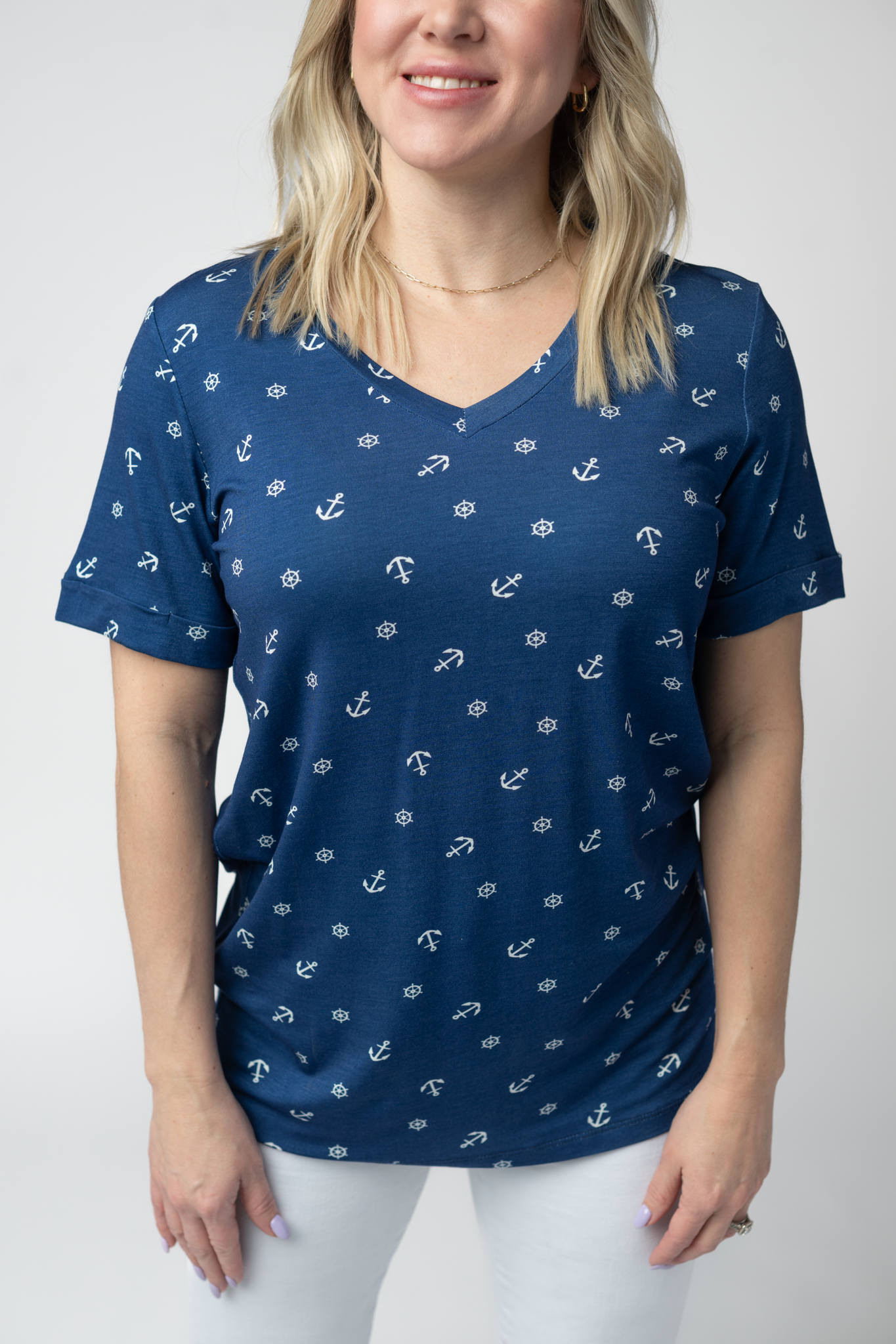 Michelle Mae Sophie Top - Nautical Navy