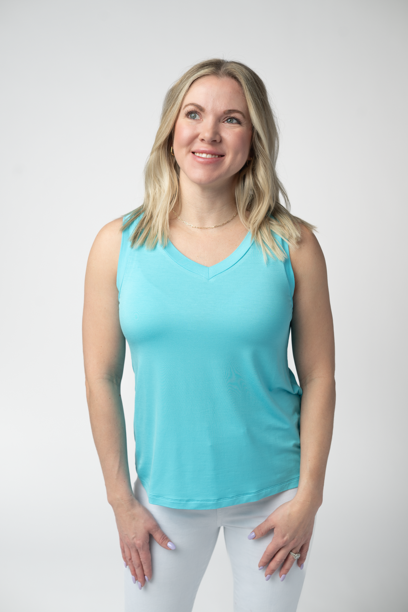 Michelle Mae Noelle Tank - Aqua