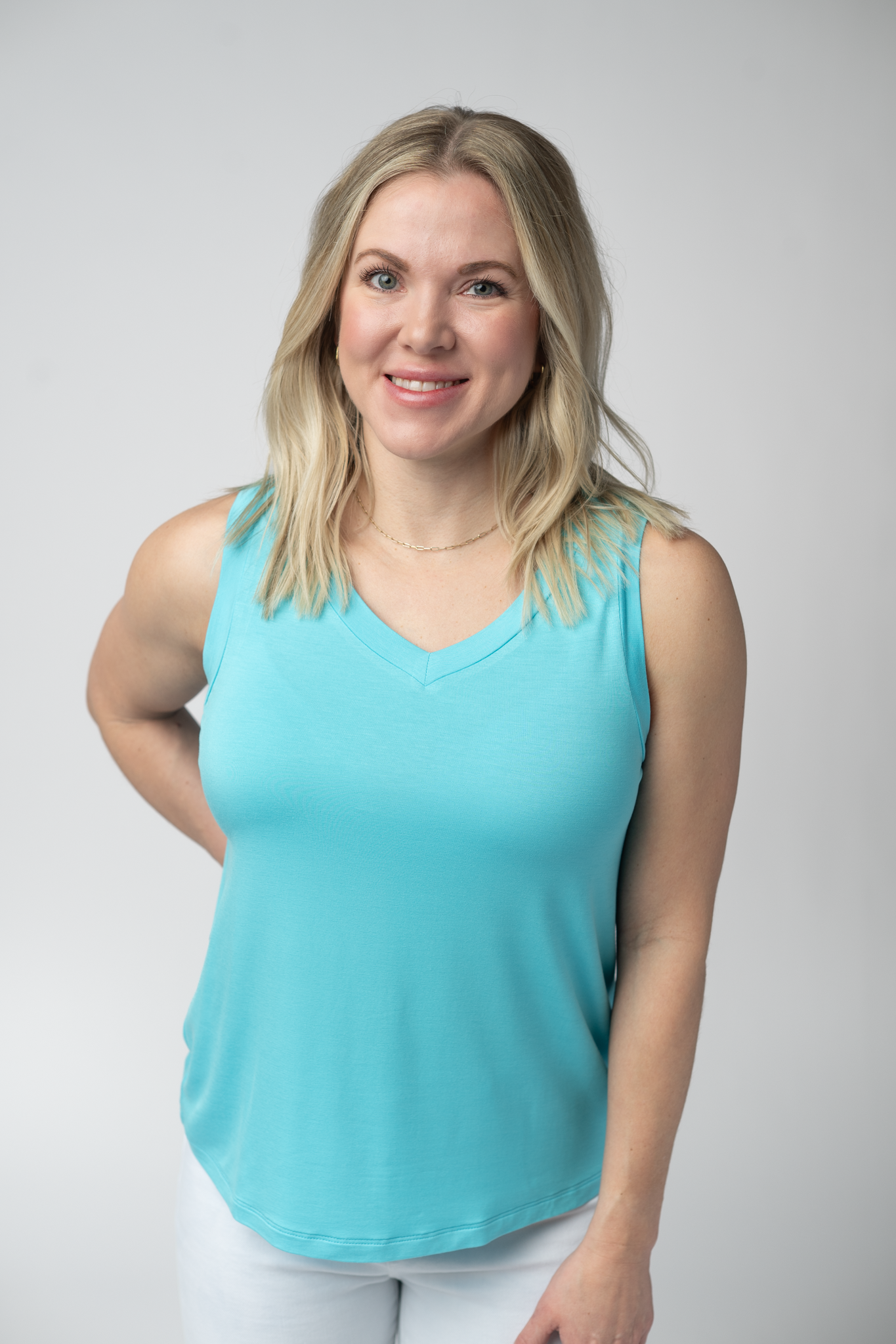 Michelle Mae Noelle Tank - Aqua