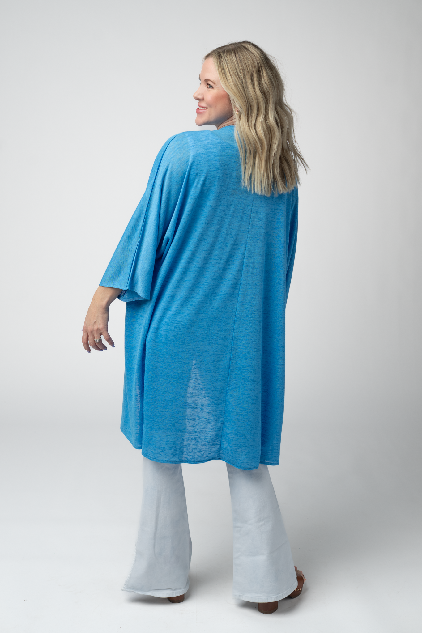 Michelle Mae Ellie Cover-Up Kimono - Light Blue