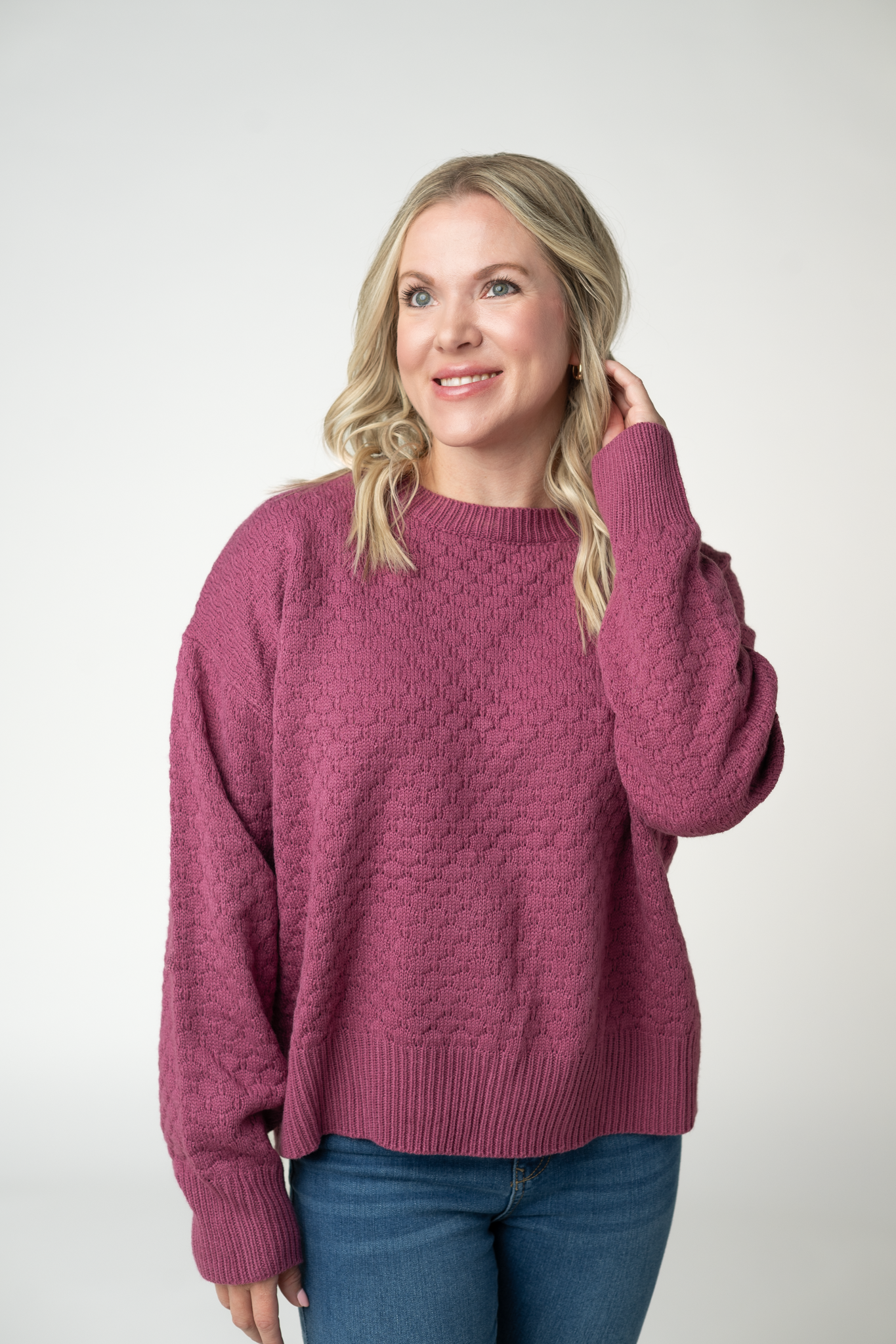Michelle Mae Gianna Pullover Sweater - Raspberry