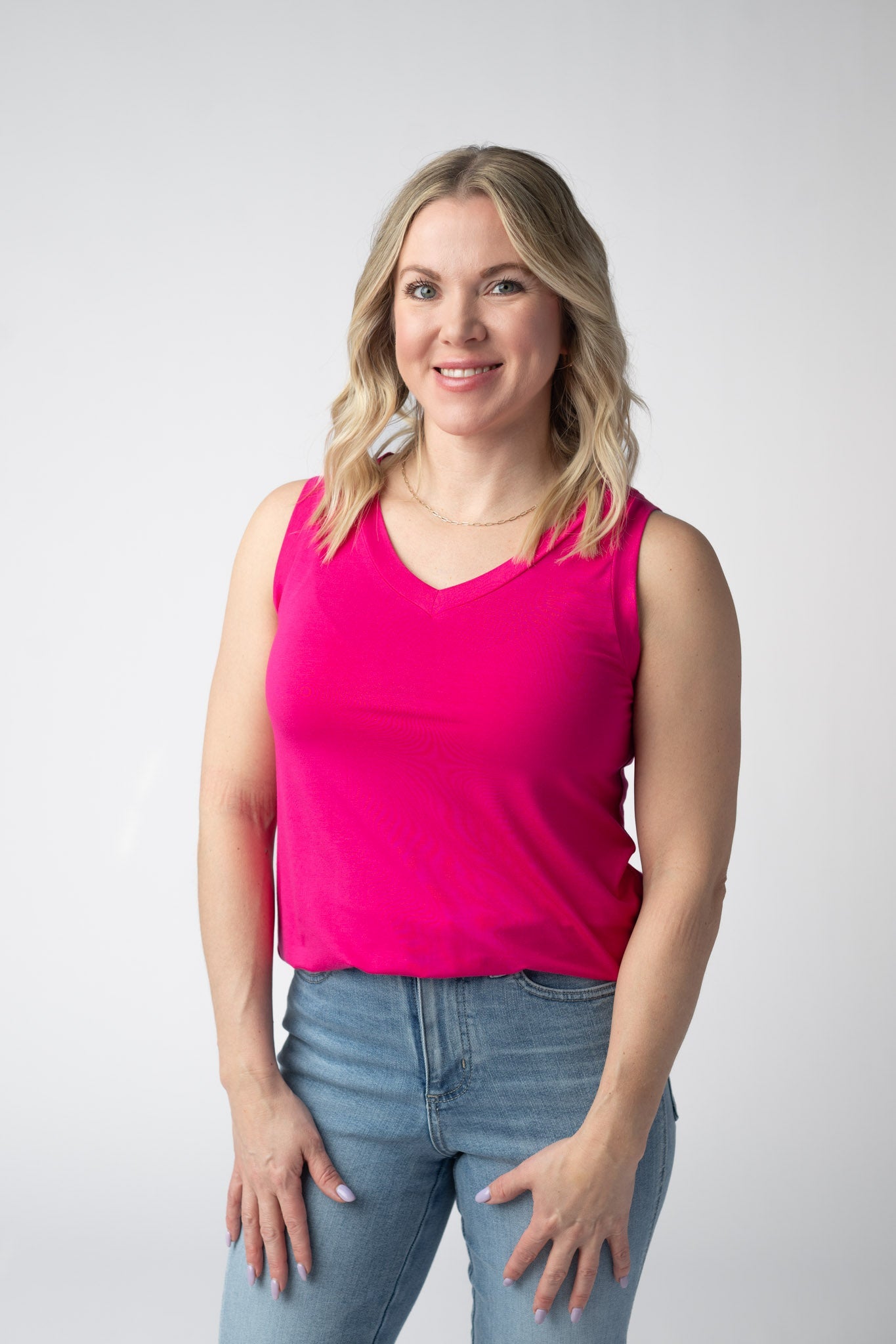 Michelle Mae Noelle Tank - Hot Pink
